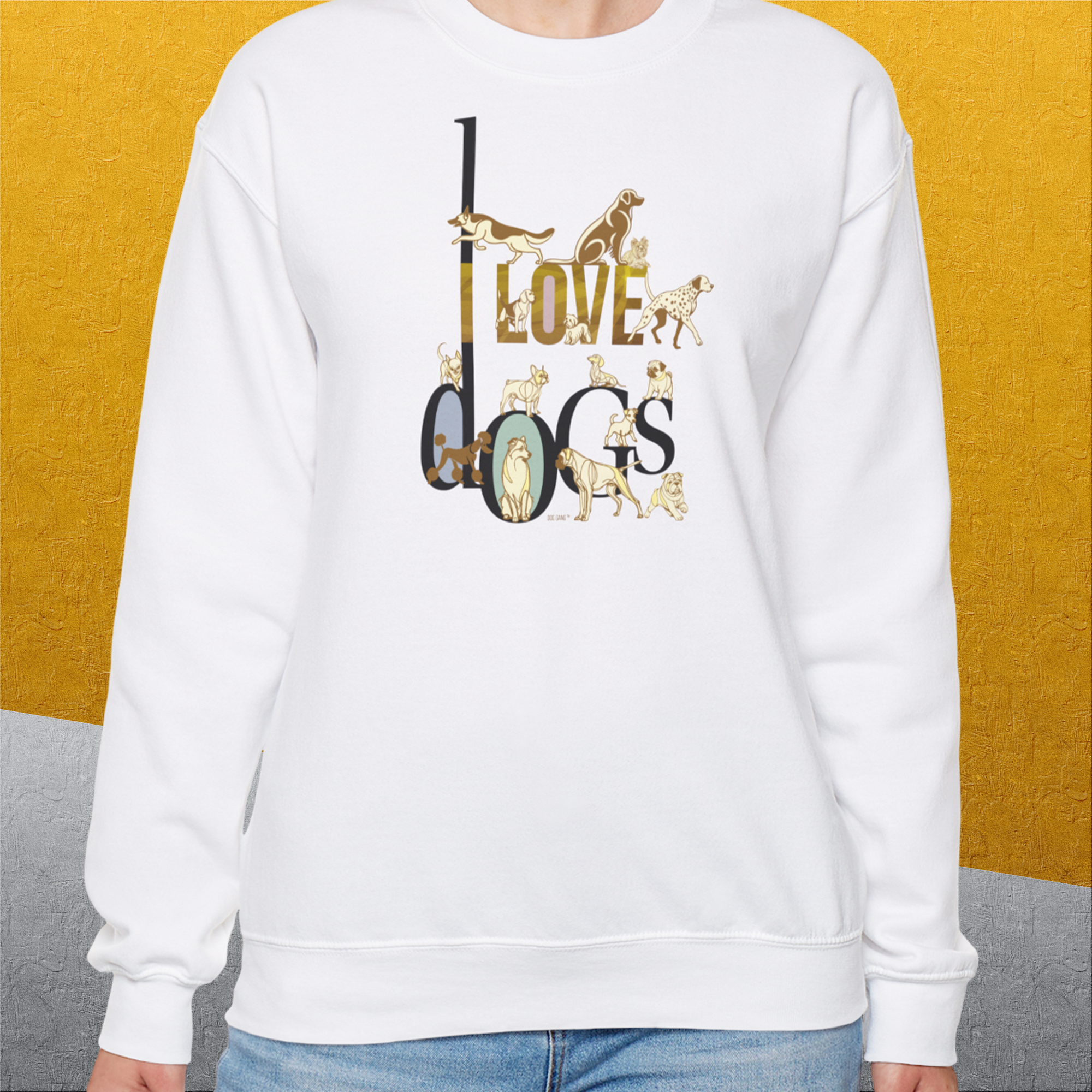 I Love Dogs - Series I, Volume 1, Unisex Sweatshirt-, a fun and stylish sweatshirt design for dog lovers from Dog Gang