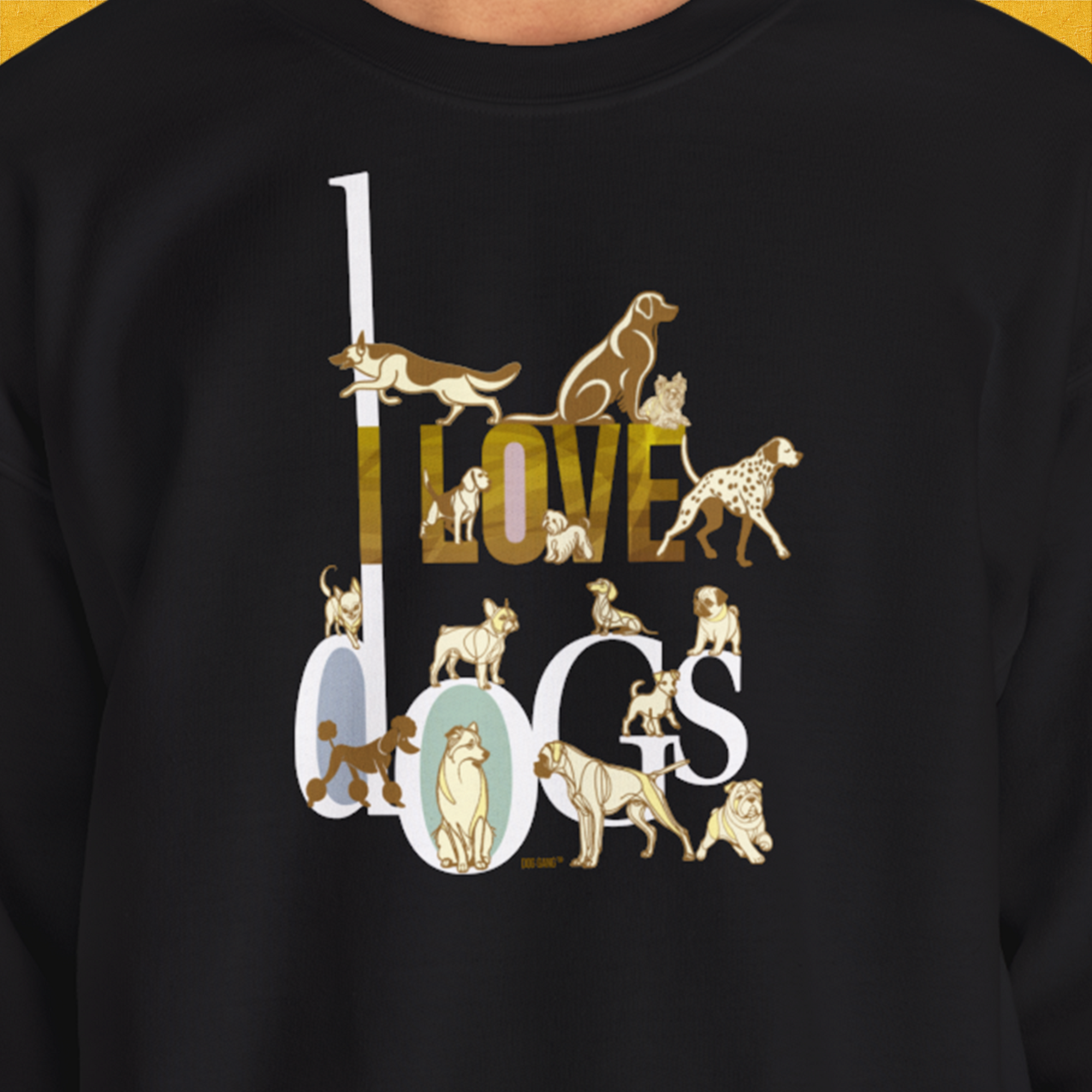 I Love Dogs - Series I, Volume 1, Unisex Sweatshirt-, a cool design with a funny saying from Dog Gang
