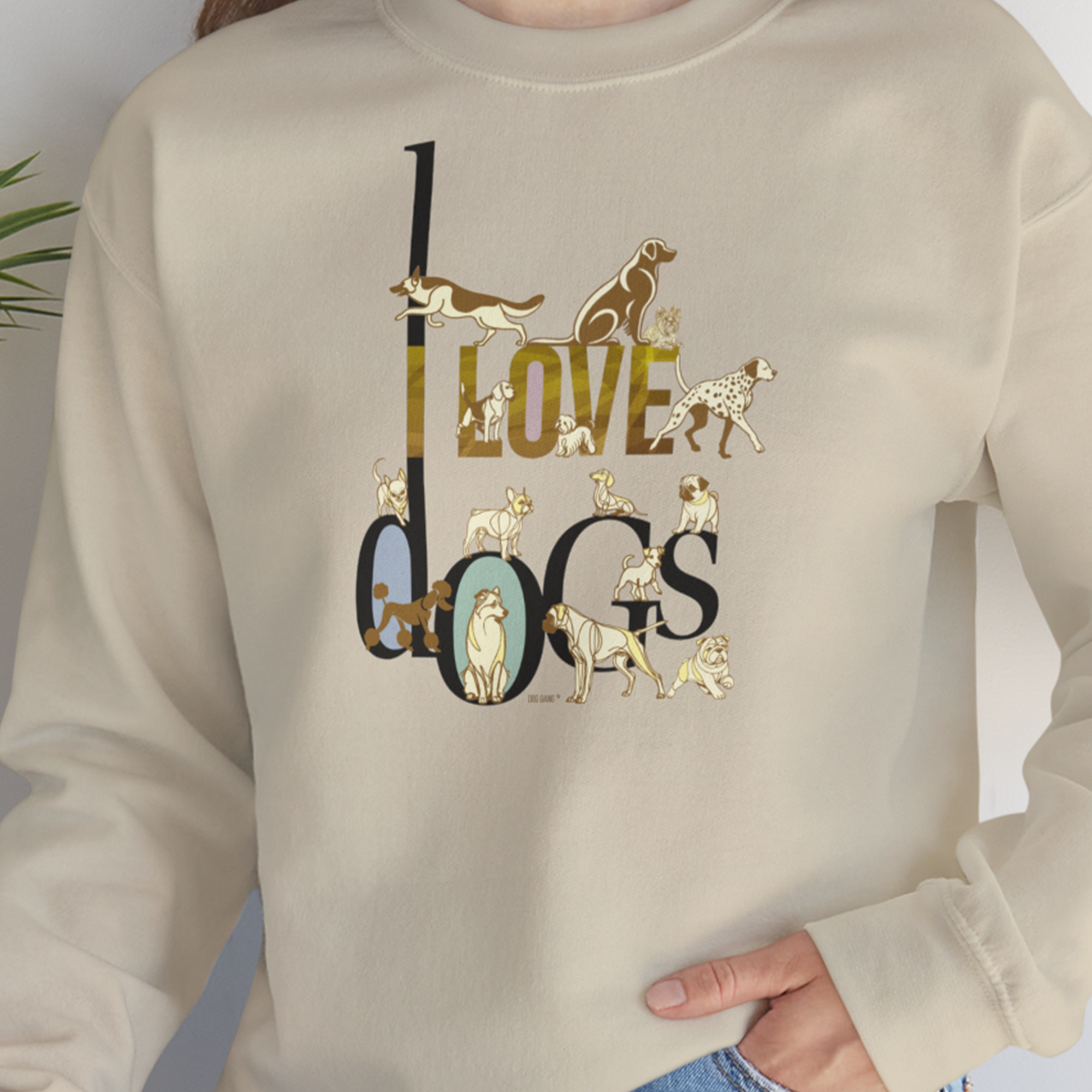 I Love Dogs - Series I, Volume 1, Unisex Sweatshirt-, a fun and stylish sweatshirt design for dog lovers from Dog Gang