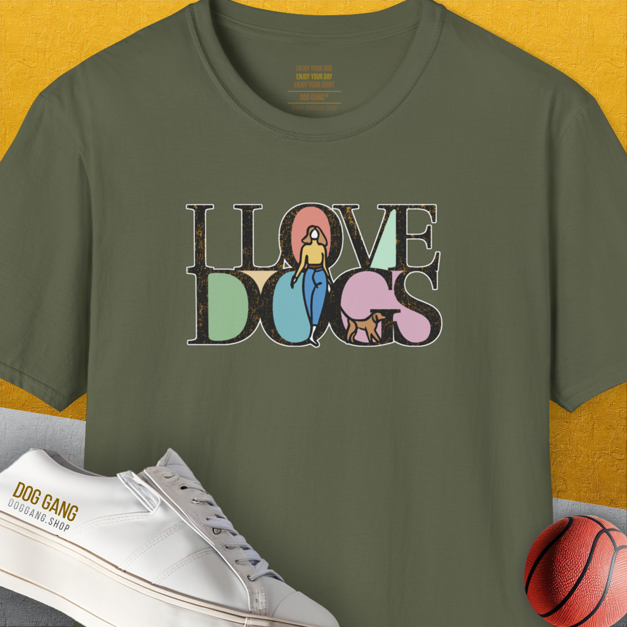 A stylish dog-themed graphic. Perfect for any dog lover. Designed by Dog Gang.