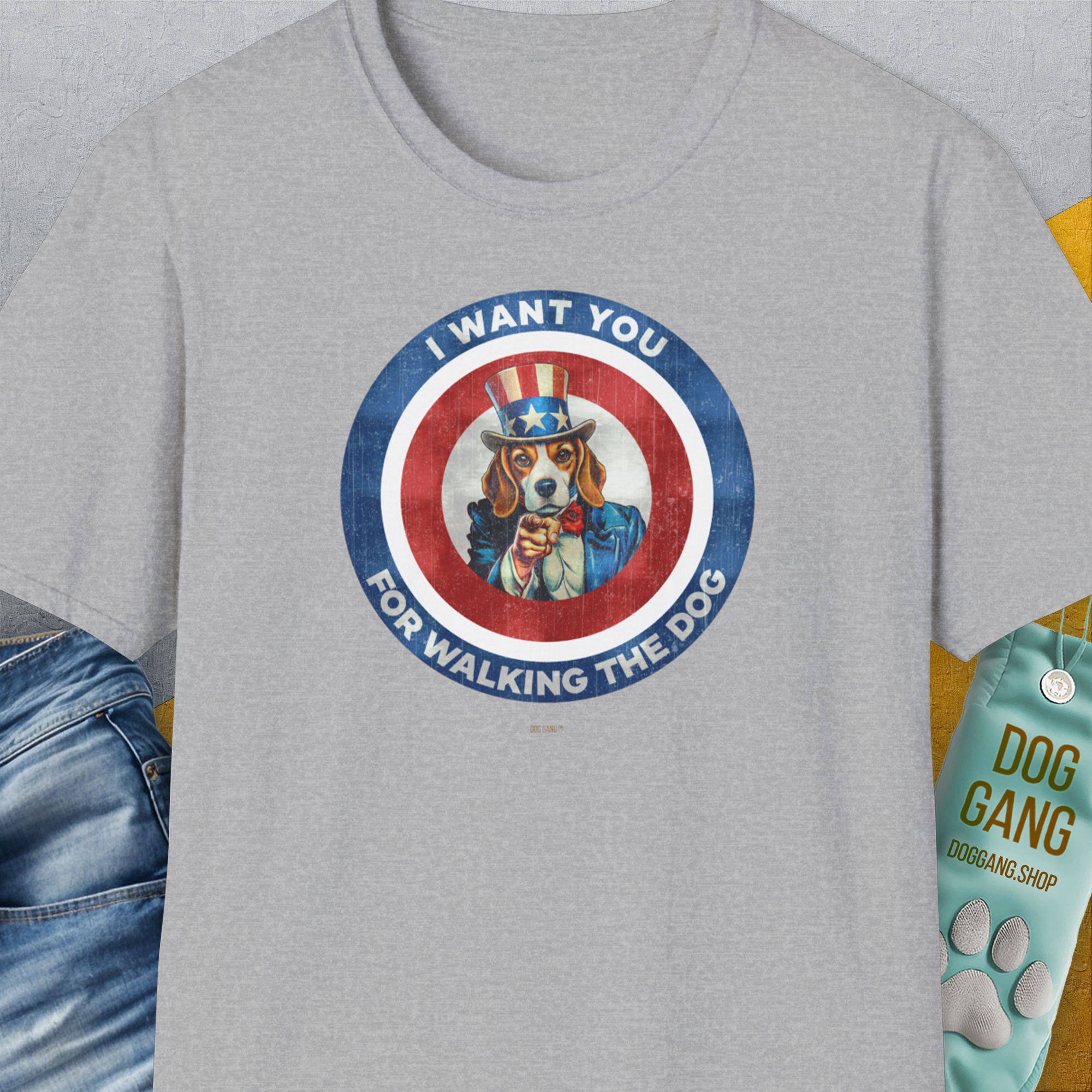 I Want You For Walking The Dog, Volume 1, Unisex T-Shirt-Sport Grey, Design by Dog Gang