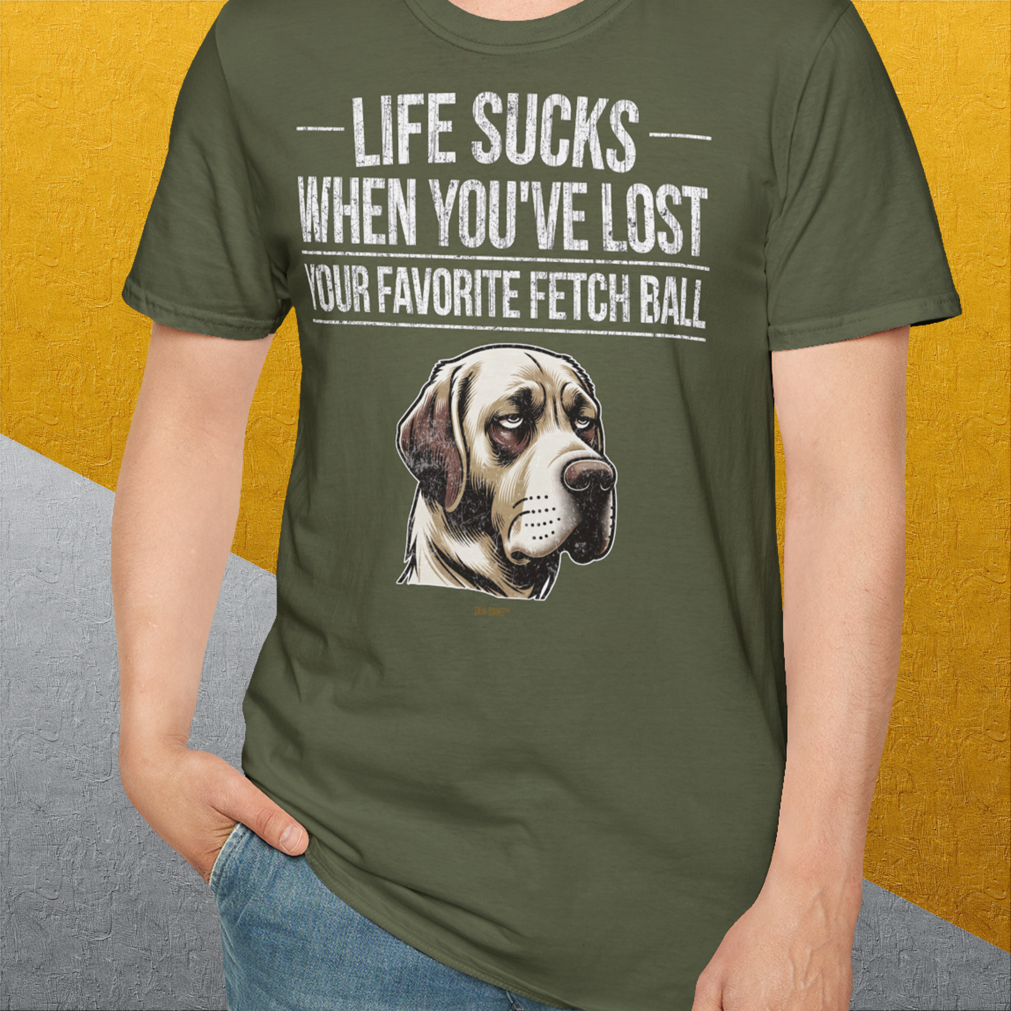 Life Sucks When You&#39;ve Lost Your Favorite Fetch Ball, Volume 1, Unisex T-Shirt-witziges Shirt mit lustigem Spruch für Hundefreund, Design by Dog Gang
