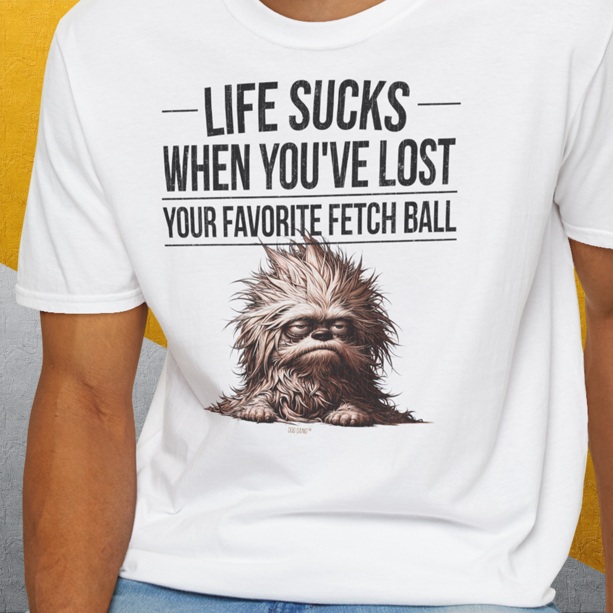 Life Sucks When You&#39;ve Lost Your Favorite Fetch Ball, Volume 3, Unisex T-Shirt-lustiges Shirt für Hundefreunde, lustiger Spruch mit Hund, Design by Dog Gang