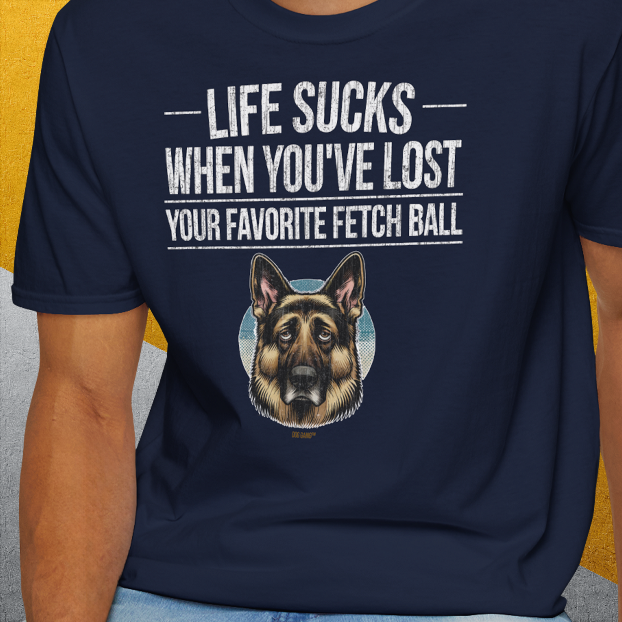 Life Sucks When You&#39;ve Lost Your Favorite Fetch Ball, Volume 4, Unisex T-Shirt-lustiges Shirt für Hundefreunde, lustiger Spruch mit Hund, Design by Dog Gang