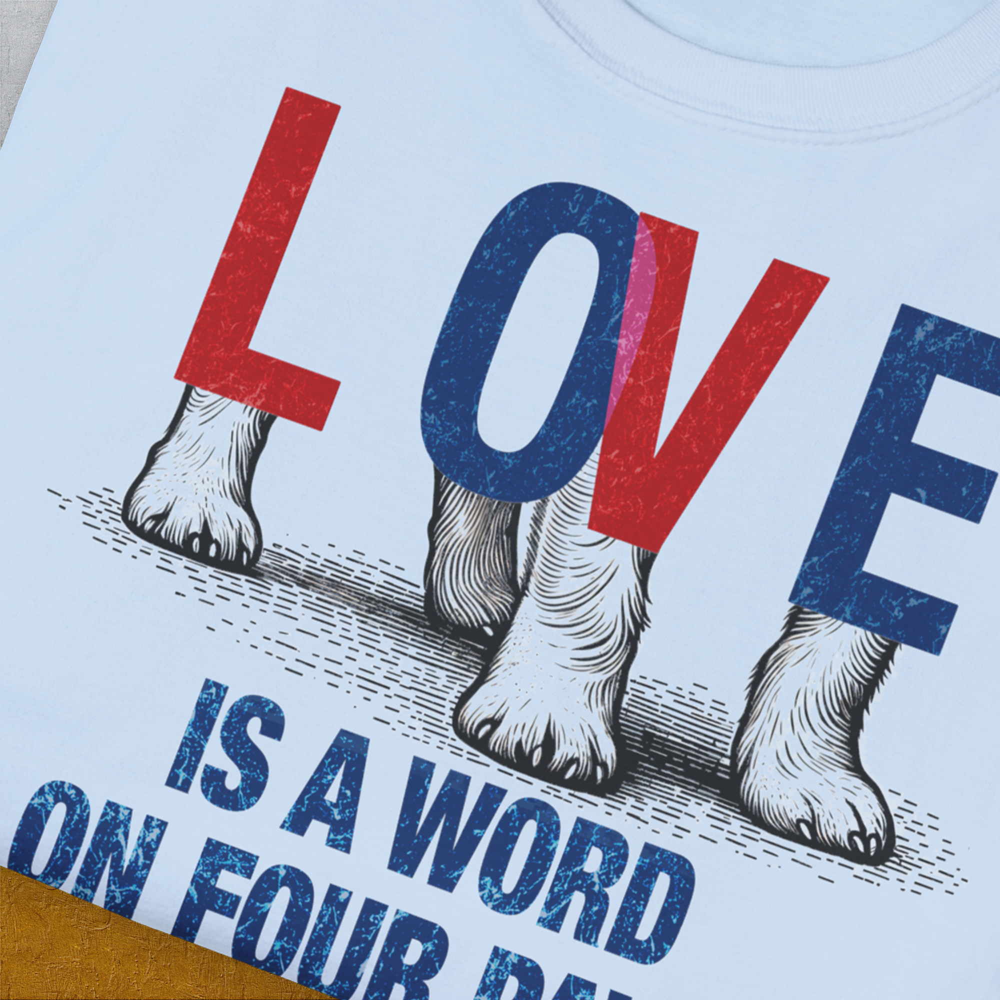 Love Is A Word On Four Paws, Volume 1, Unisex T-Shirt-, a cool and stylish design with a funny saying from Dog Gang