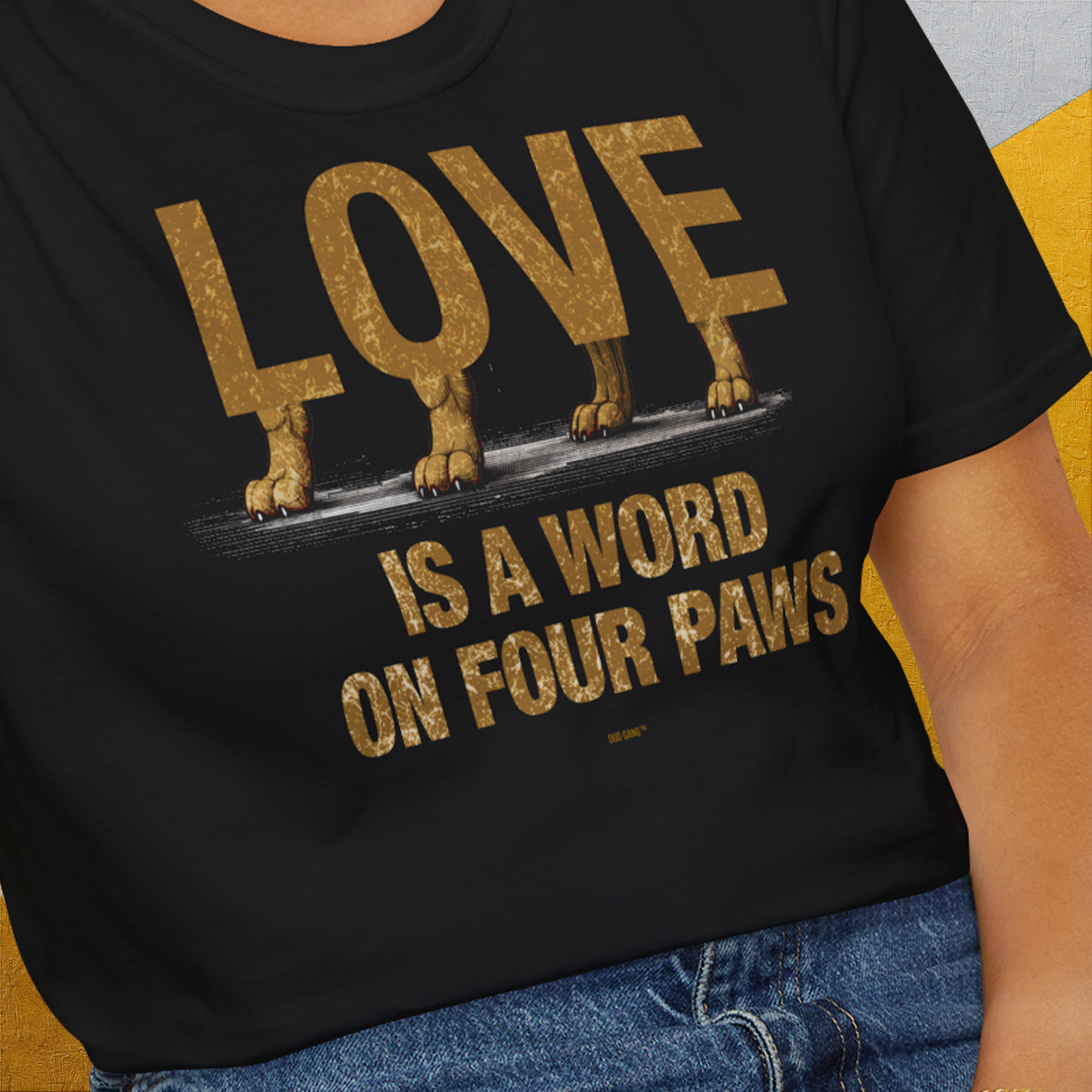 Love Is A Word On Four Paws, Volume 2, Unisex T-Shirt-, a fun and stylish design for dog lovers from Dog Gang