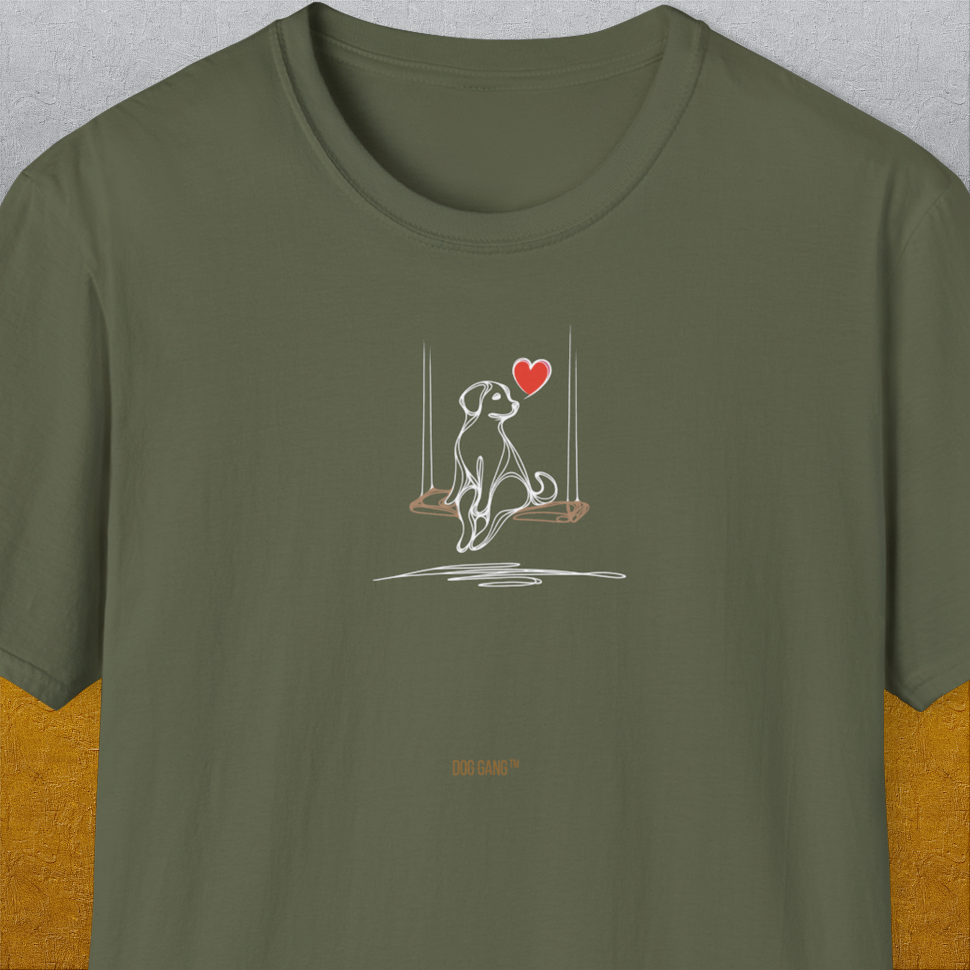 The Dog Gang Minimalistic Series I, Volume 1, Unisex T-Shirt-Military Green-Design made by Dog Gang