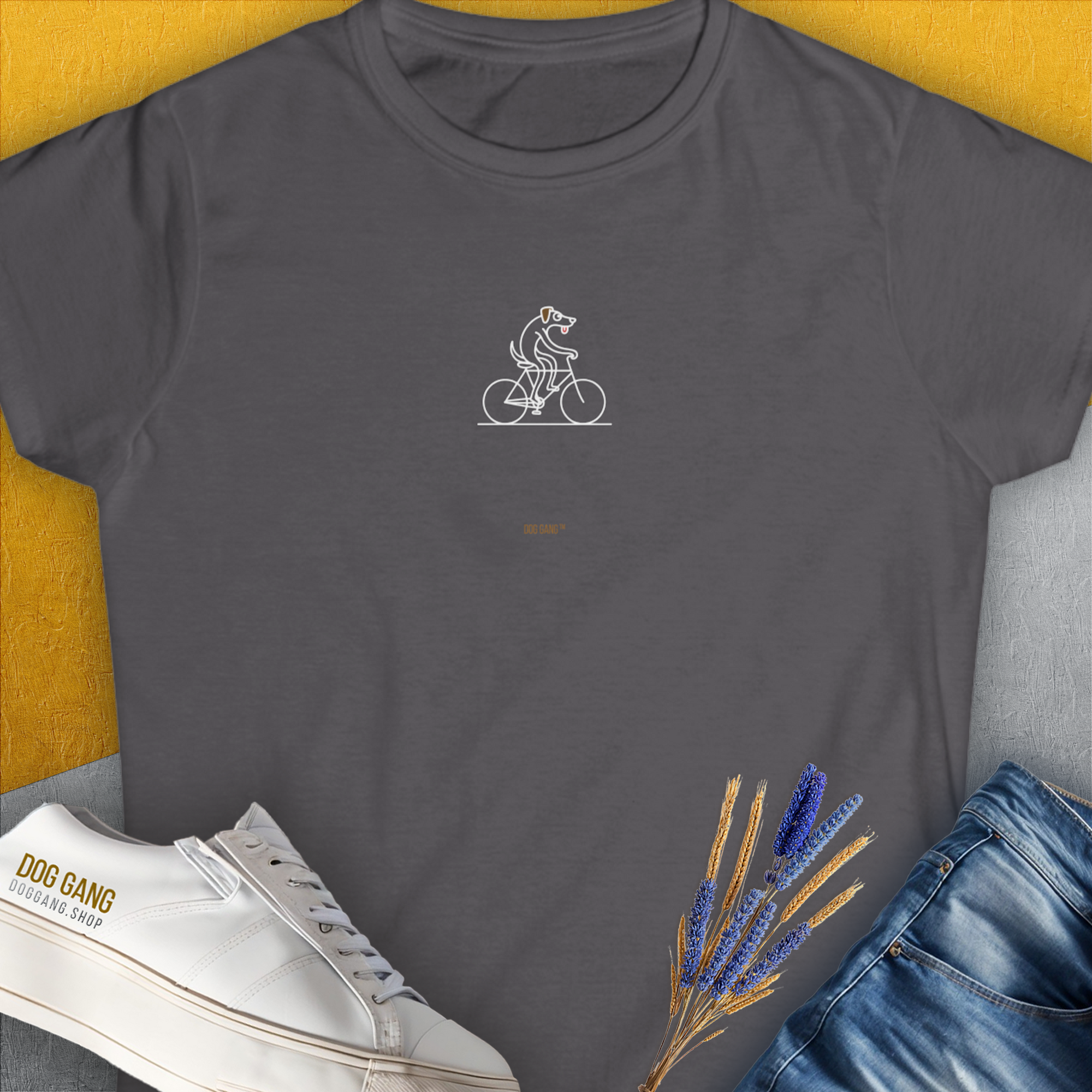 The Dog Gang Minimalistic Series I, Volume 4, Women's T-Shirt-Charcoal. A dog-themed Design from Dog Gang