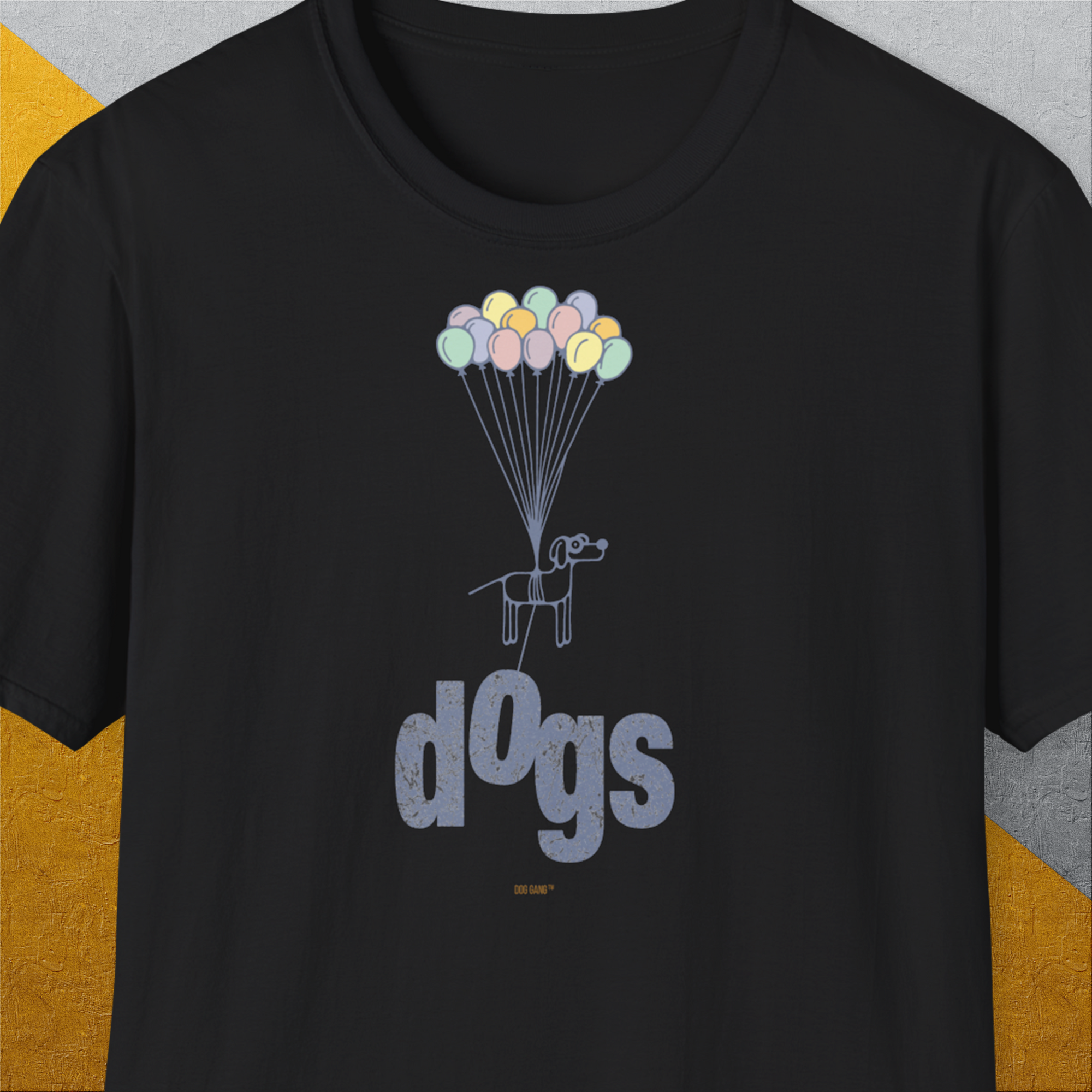 The Dog Gang Minimalistic Series II, Volume 1, Unisex T-Shirt-Black-bequemes Softstyle - Tshirt. Lustiger Spruch mit Hund. Für Hundefreunde, in- und outdoor. Design by Dog Gang