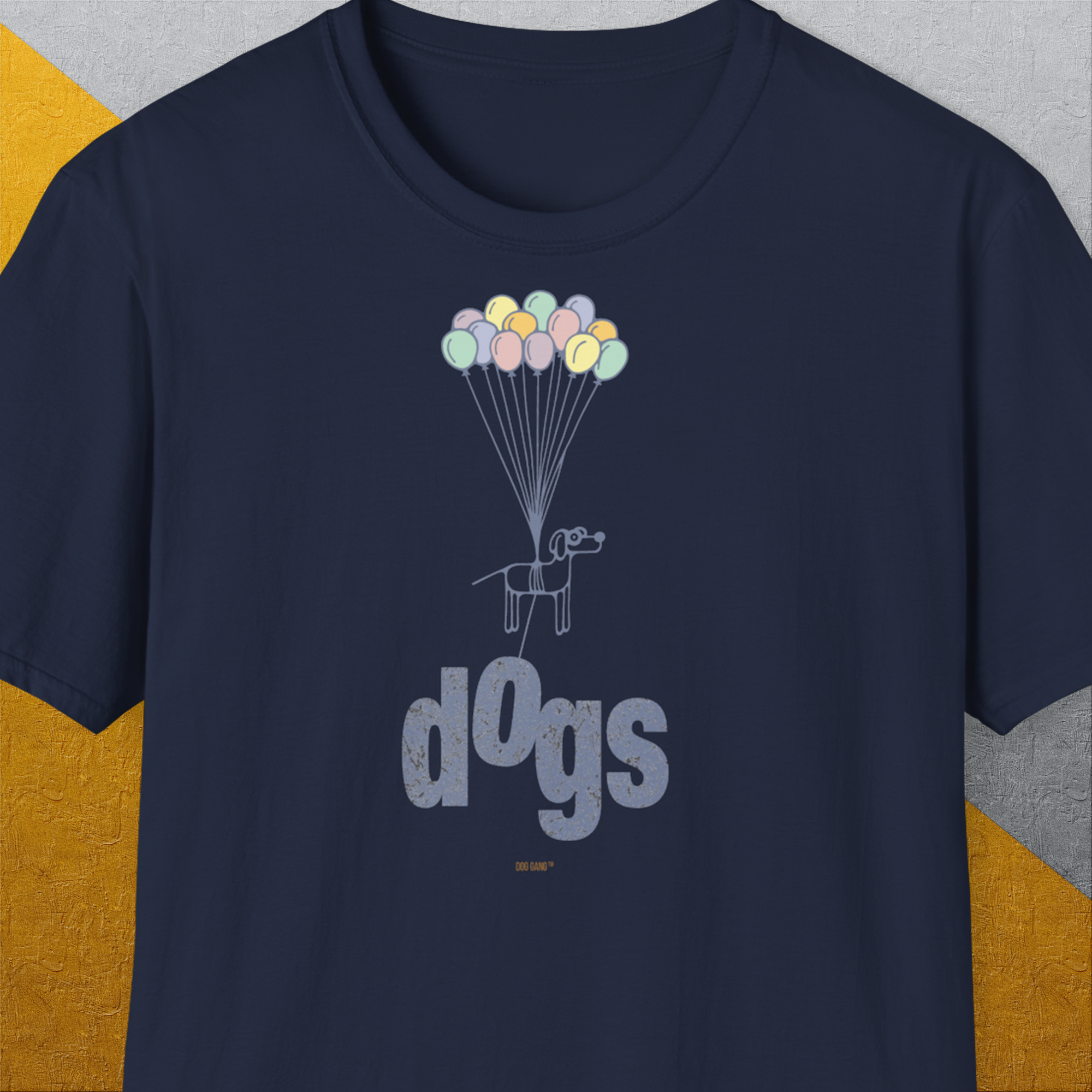 The Dog Gang Minimalistic Series II, Volume 1, Unisex T-Shirt-Navy-humorvolles Hundeshirt, lustiger Spruch mit Hund, Design by Dog Gang