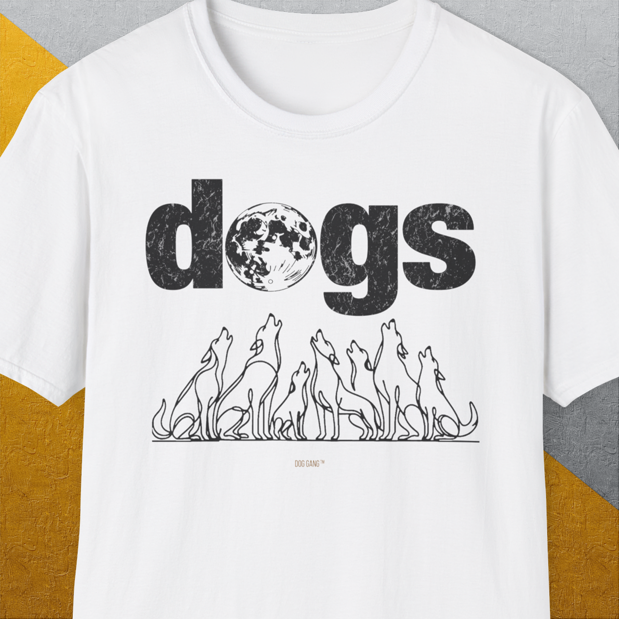 The Dog Gang Minimalistic Series II, Volume 3, Unisex T-Shirt-White, a cool and stylish design with a funny saying from Dog Gang