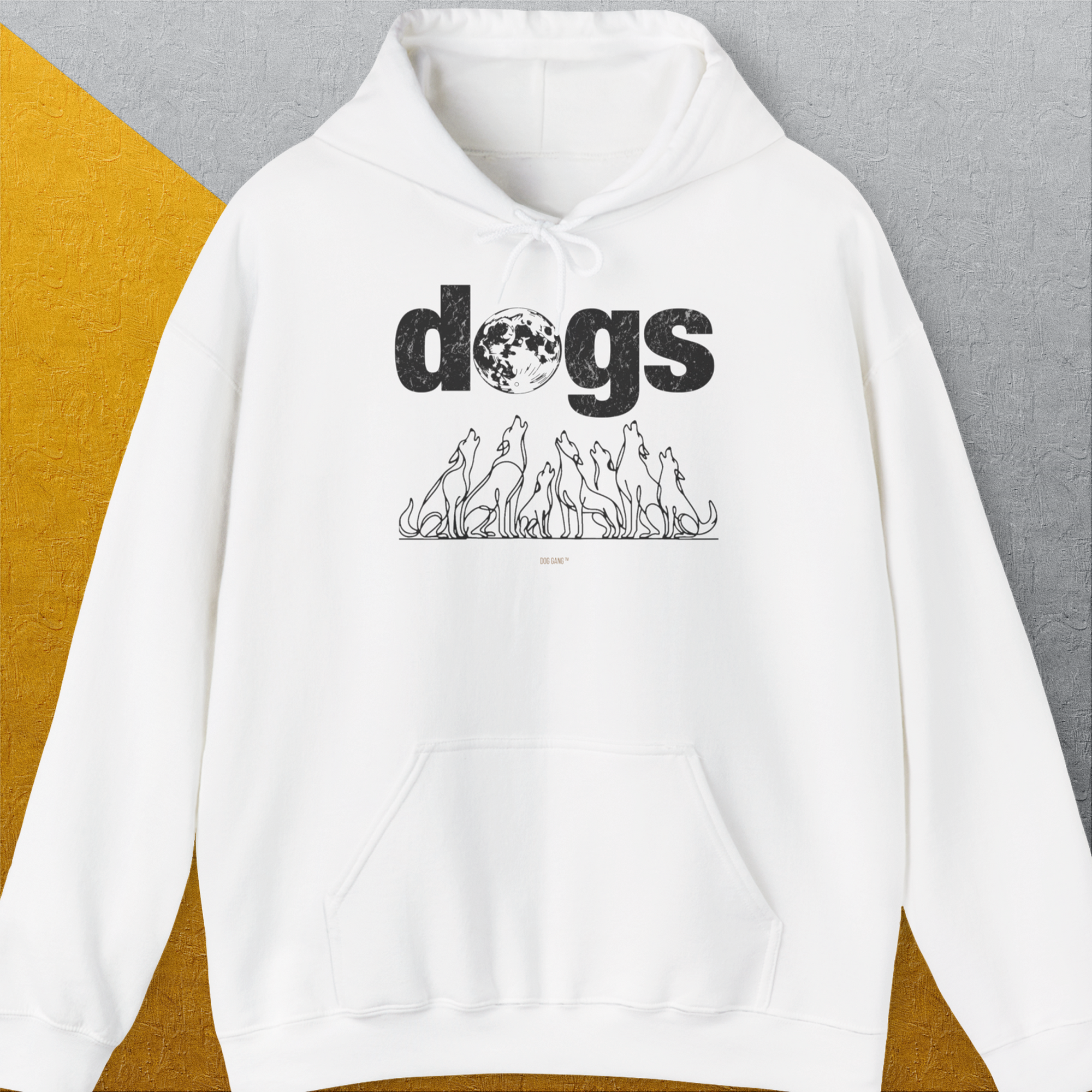 The Dog Gang Minimalistic Series II, Volume 4, Unisex Hoodie-White. A dog-themed Design from Dog Gang