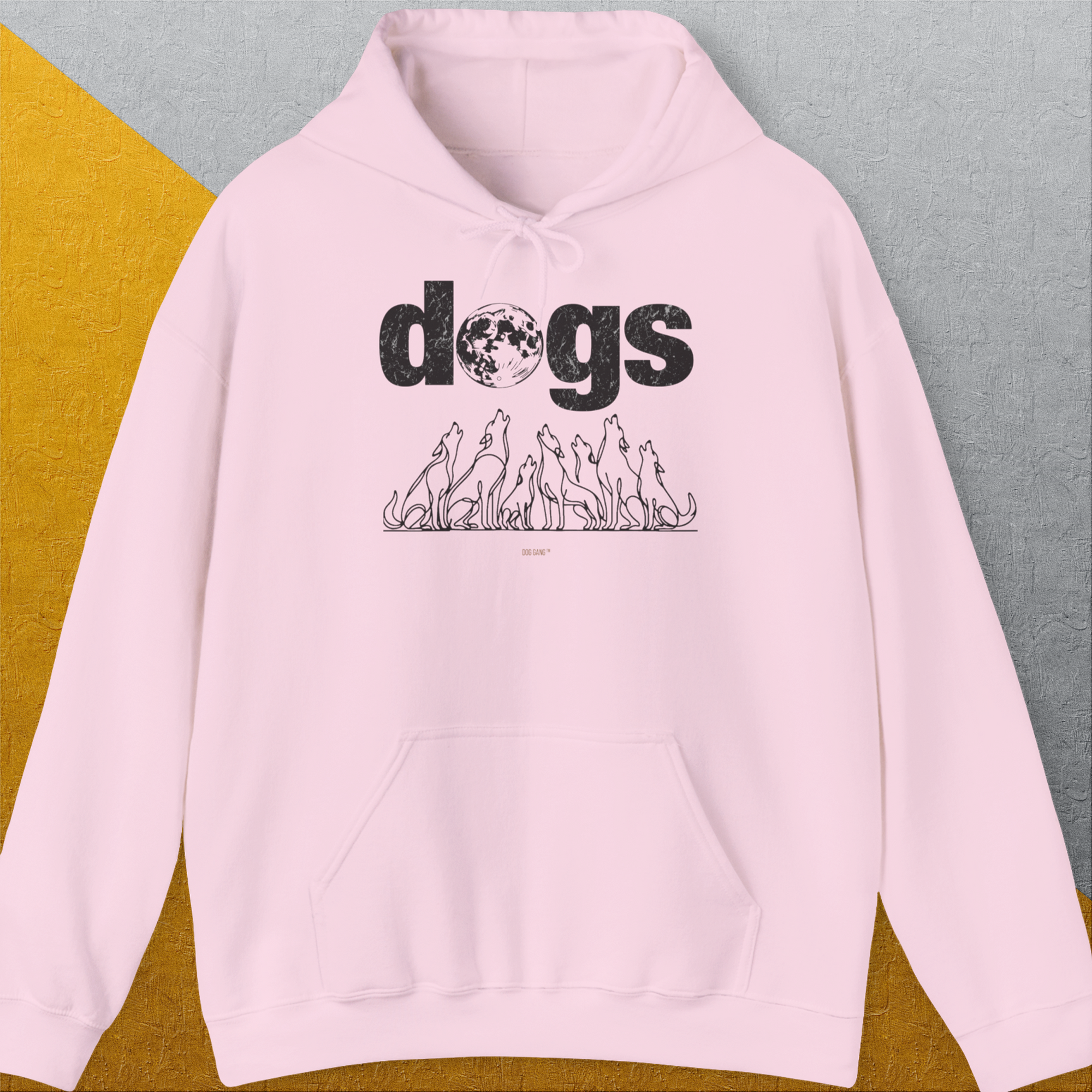 The Dog Gang Minimalistic Series II, Volume 3, Unisex Hoodie-Light Pink. A perfect gift for dog lovers and dog owners. Design by Dog Gang