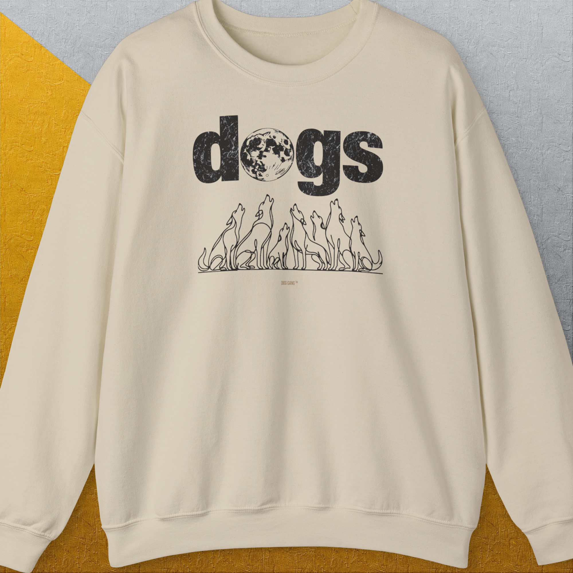 The Dog Gang Minimalistic Series II, Volume 3, Unisex Sweatshirt-Sand-Design by Dog Gang