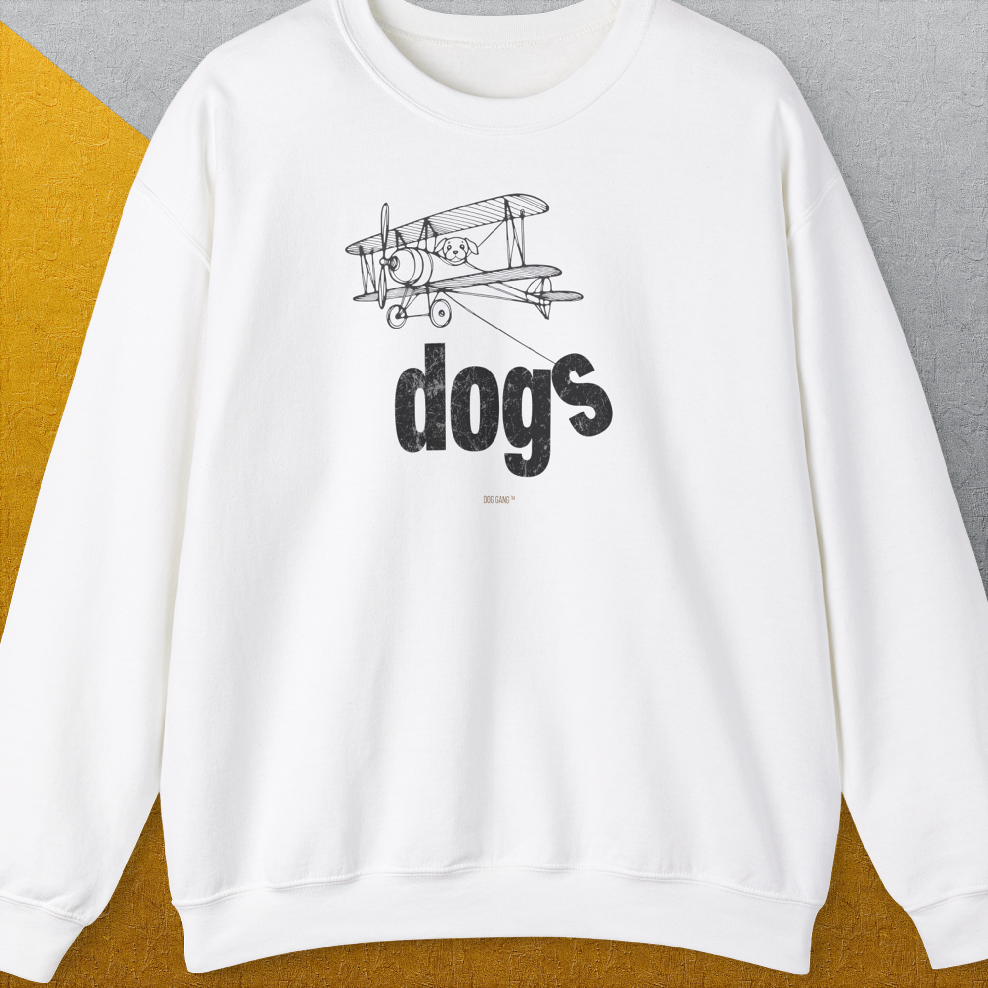 The Dog Gang Minimalistic Series II, Volume 4, Unisex Sweatshirt-White. A dog-themed Design from Dog Gang
