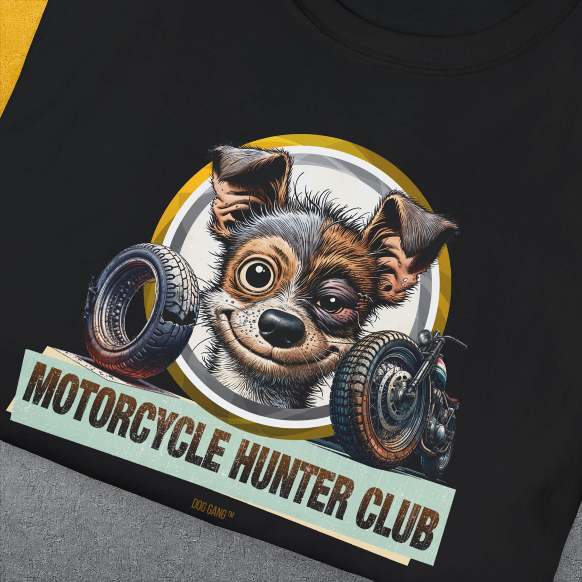 Motorcycle Hunter Club, Volume 1, Unisex T-Shirt-. A dog-themed Design from Dog Gang
