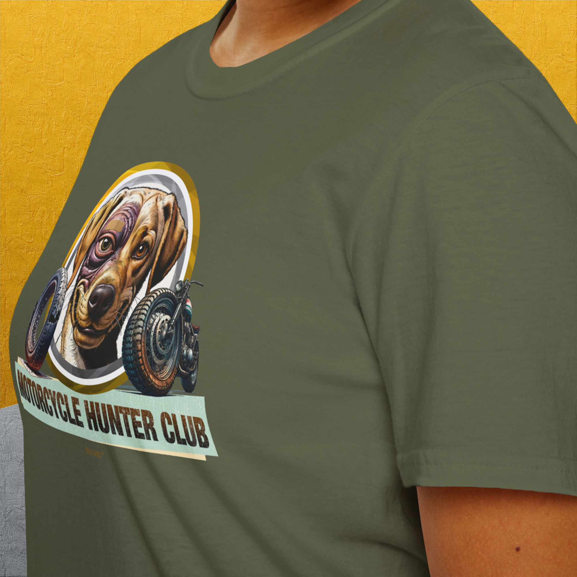 Motorcycle Hunter Club, Volume 4 (Labrador), Unisex T-Shirt-, Design by Dog Gang
