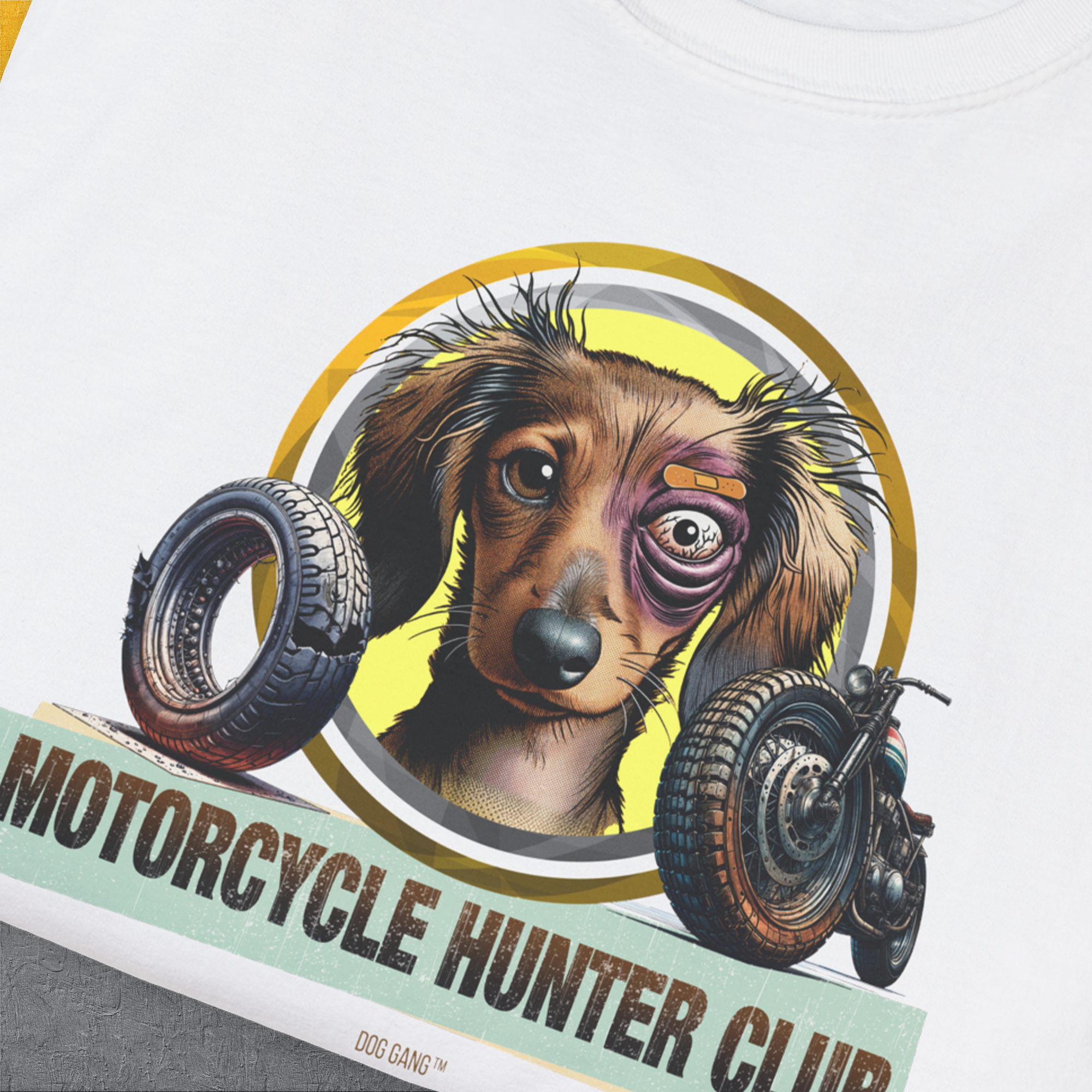 Motorcycle Hunter Club, Volume 5 (Dackel / Dachshund), Unisex T-Shirt-. A dog-themed Design from Dog Gang