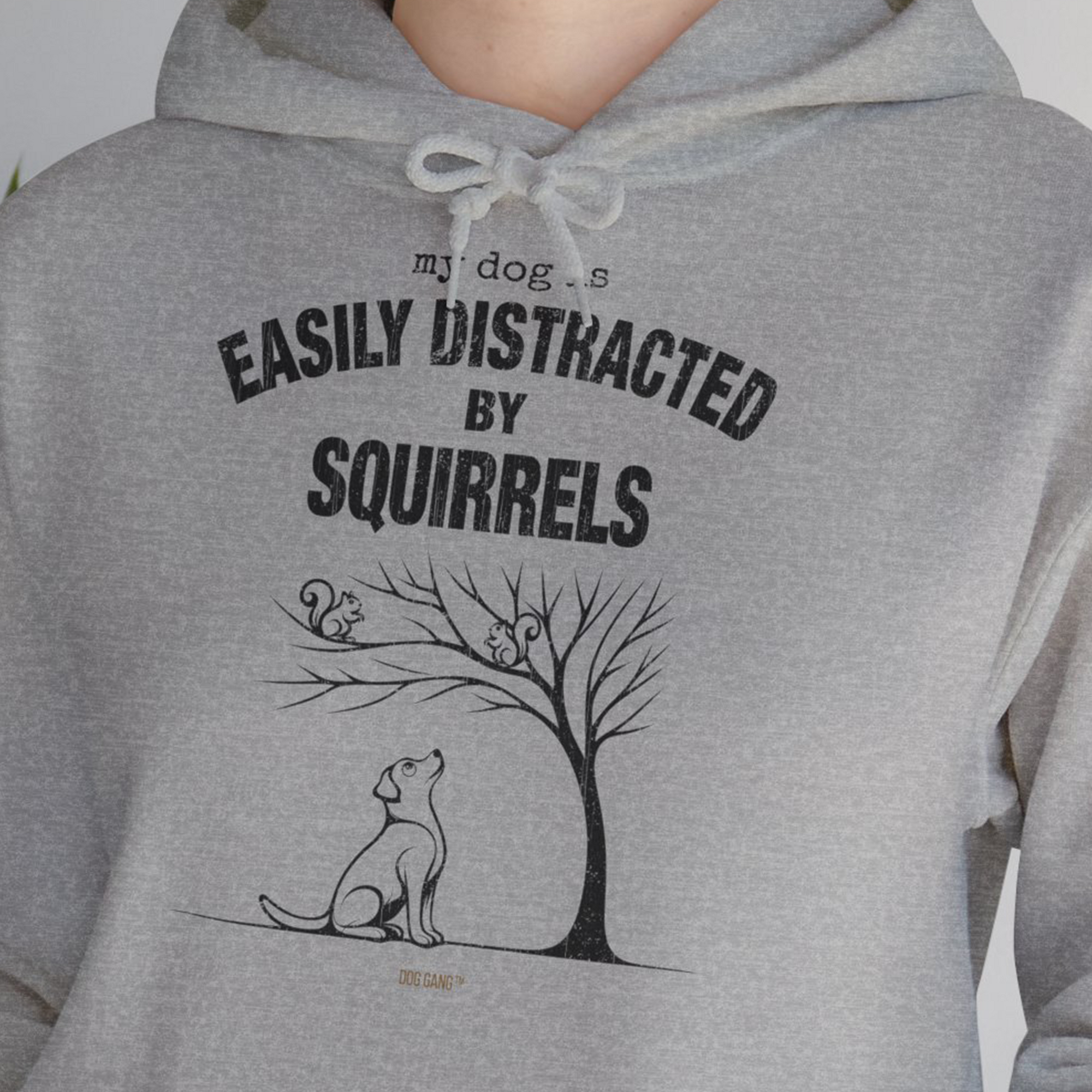 My Dog Is Easily Distracted By - Volume 1: Squirrels, Unisex Hoodie-, Design by Dog Gang