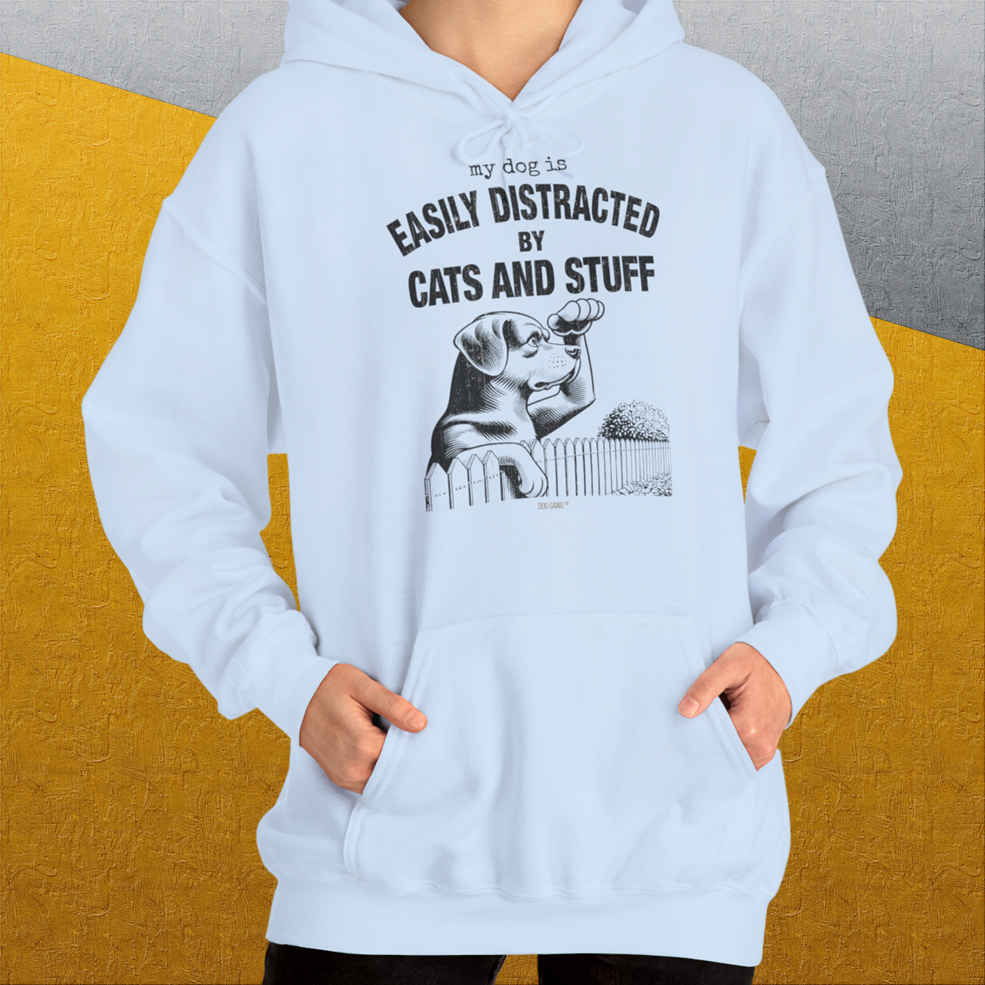 My Dog Is Easily Distracted By - Volume 2: Cats And Stuff, Unisex Hoodie-, Design by Dog Gang