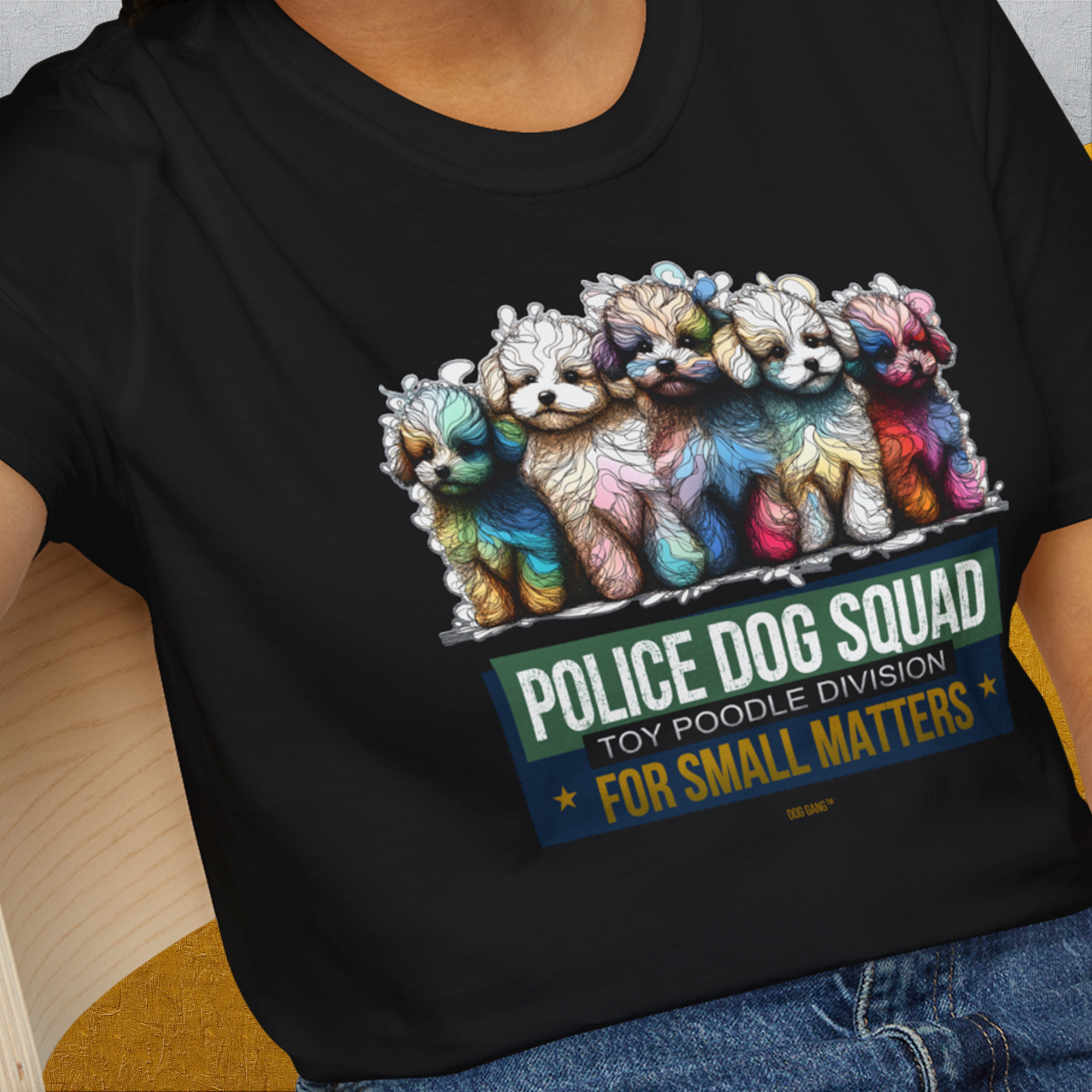 Police Dog Squad For Small Matters (Toy Poodle Division), Volume 2, Unisex T-Shirt-, a fun and stylish design for dog lovers from Dog Gang
