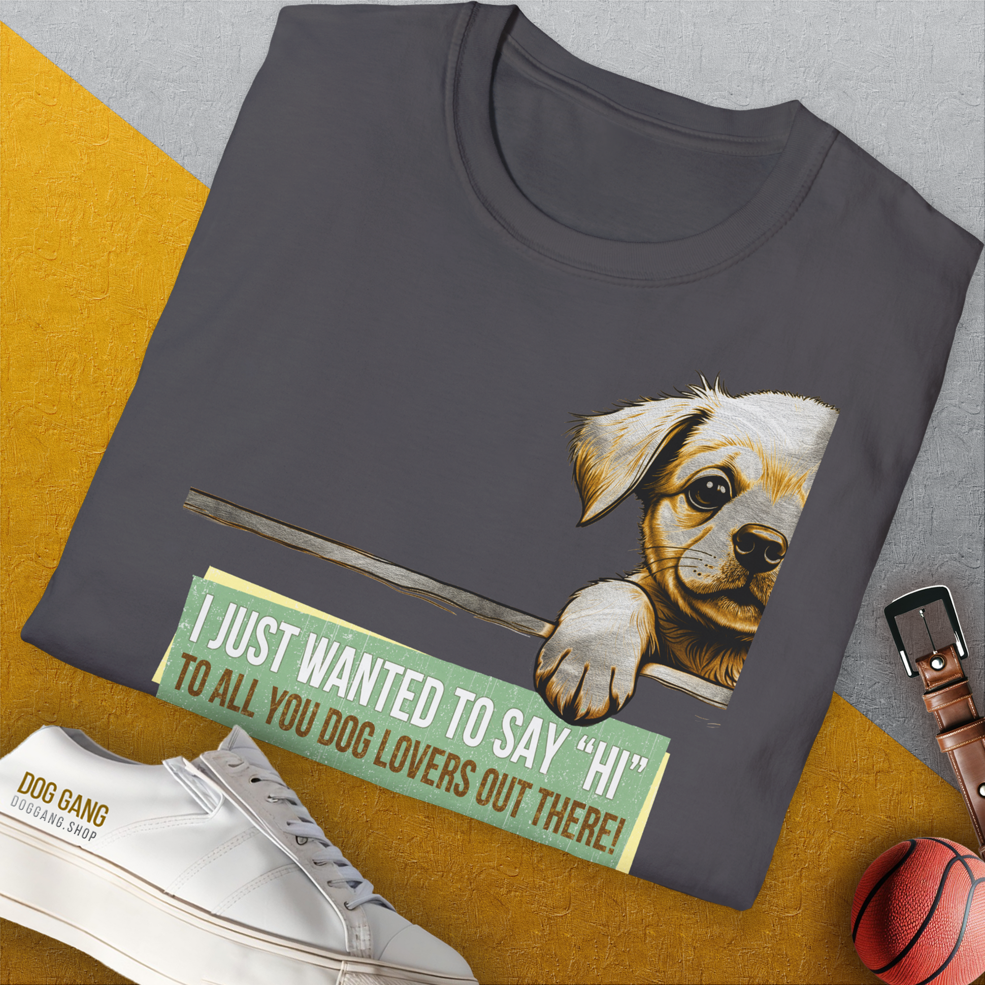 &quot;Say Hi&quot; Series, Volume 2, Unisex T-Shirt-lustiges Shirt für Hundeliebhaber, Design by Dog Gang