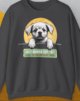"Say Hi" Series, Volume 1, Unisex Sweatshirt-Dark Heather-für in- und outdoor, lustiger Spruch für Hundeliebhaber, Design by Dog Gang