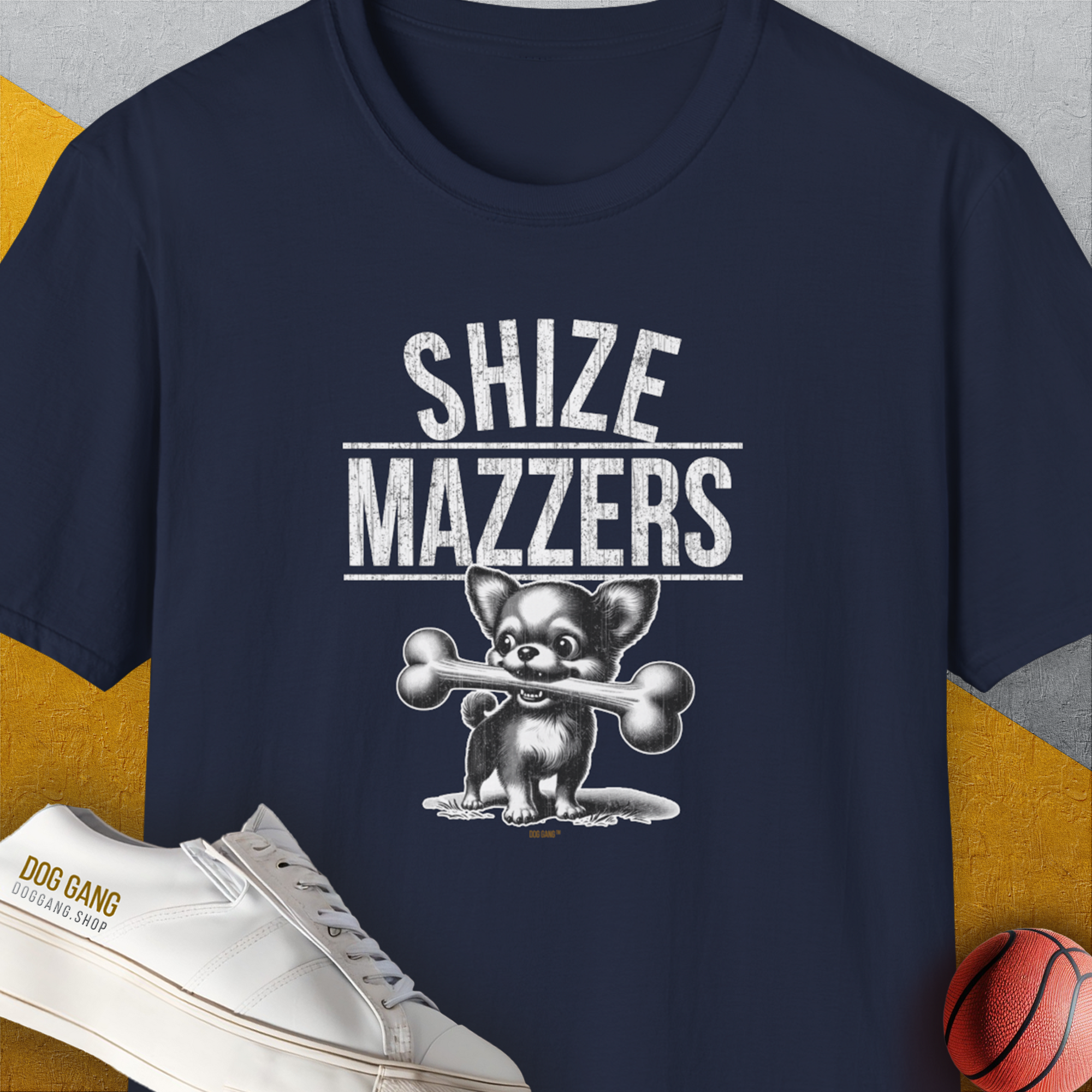 Shize Mazzers, Volume 2, Unisex T-Shirt-Navy, Design by Dog Gang