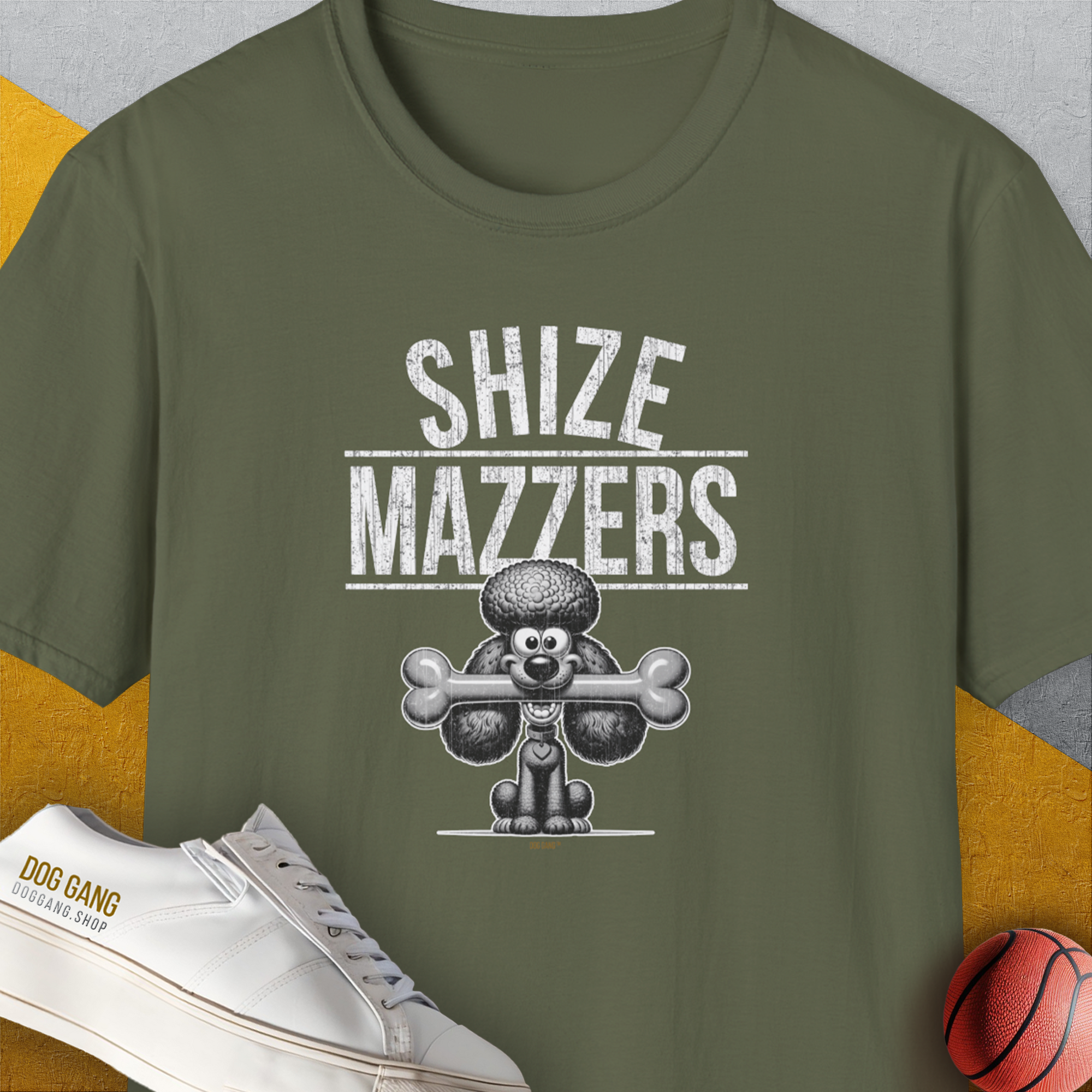 Shize Mazzers, Volume 3, Unisex T-Shirt-Military Green, Design by Dog Gang