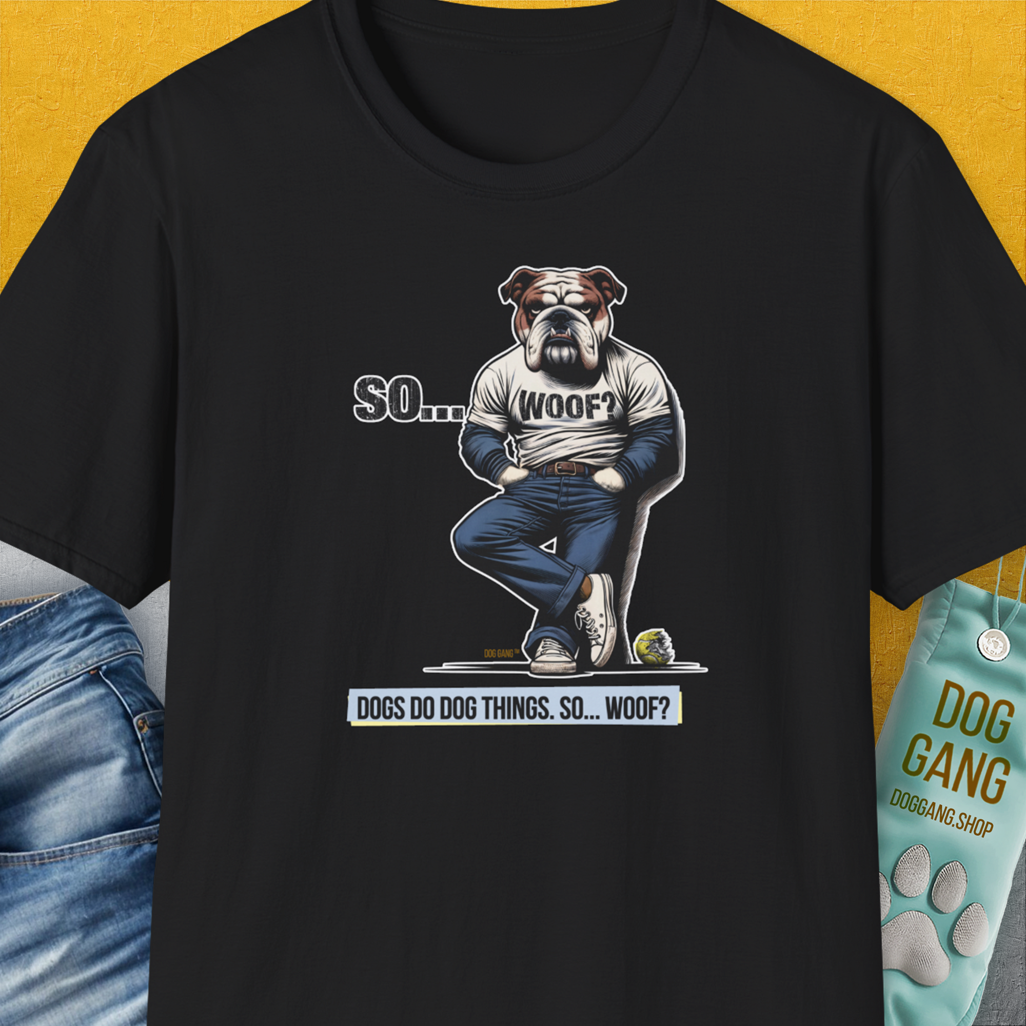 So... Woof? Volume 1, Unisex T-Shirt-Black, Design by Dog Gang