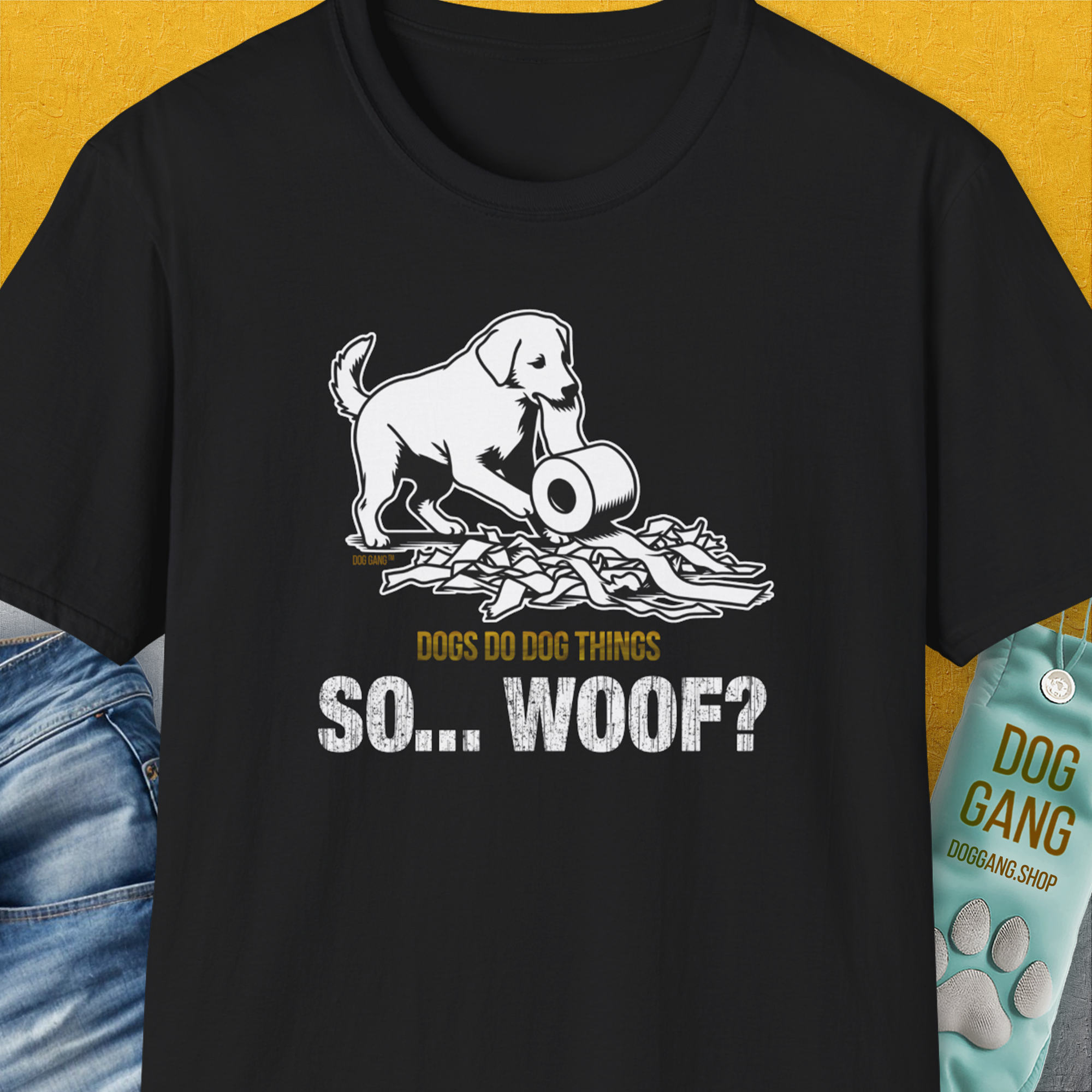 So... Woof? Volume 2, Unisex T-Shirt-Black, Design by Dog Gang