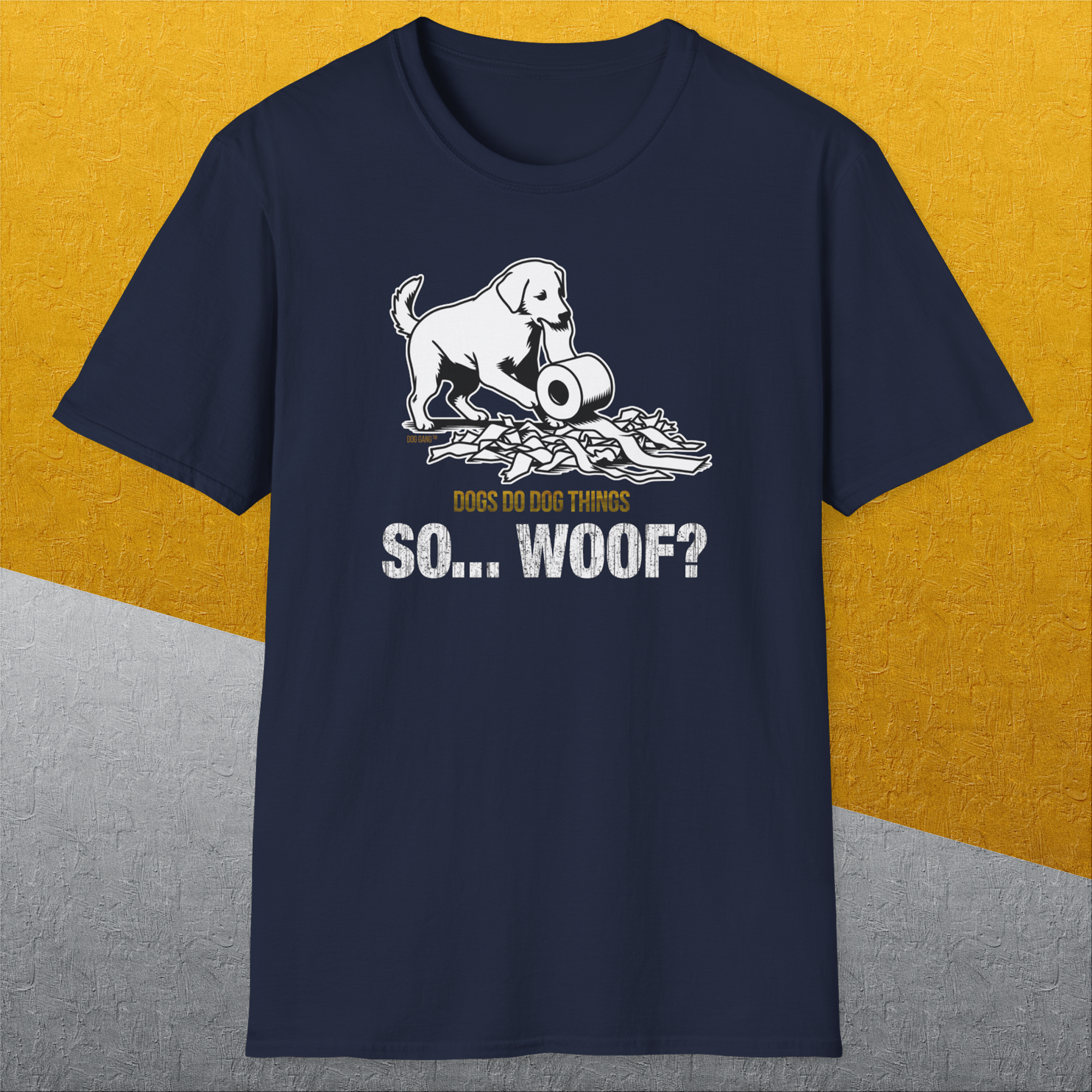 So... Woof? Volume 2, Unisex T-Shirt-, a cool and stylish design with a funny saying from Dog Gang