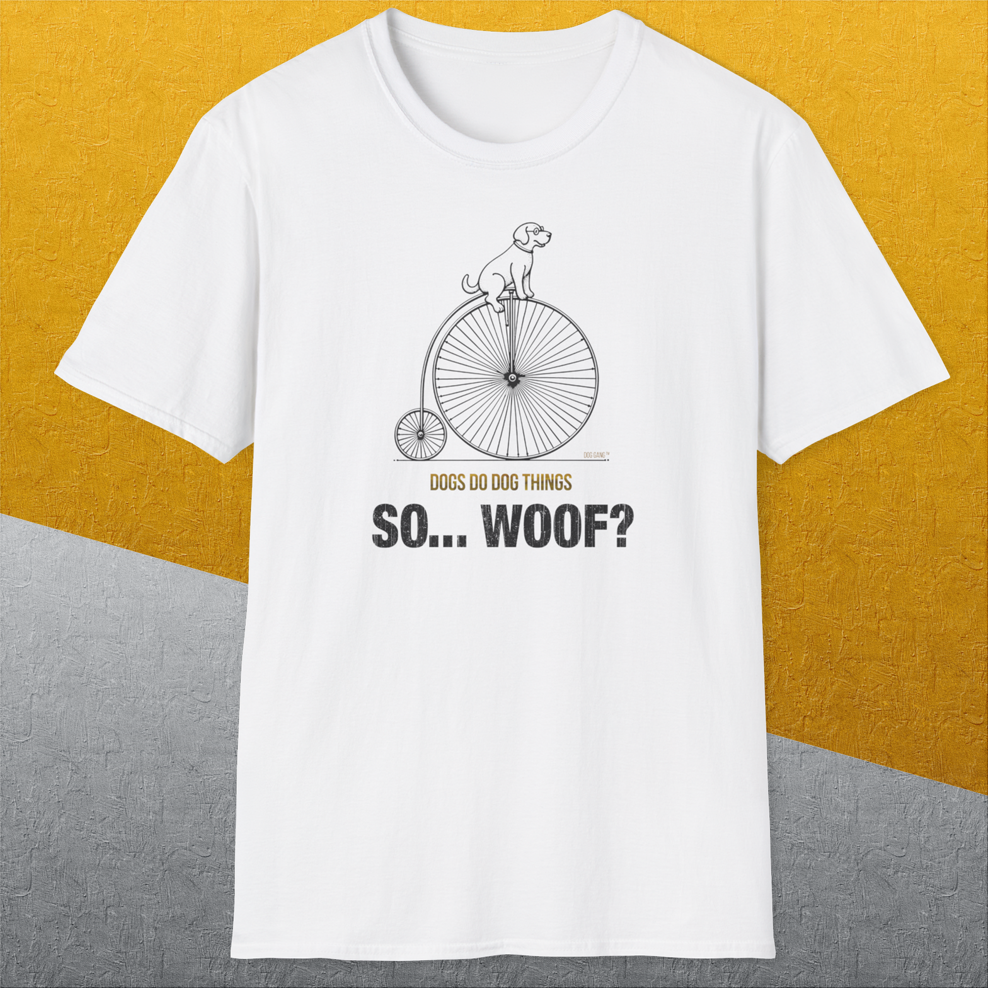 So... Woof? Volume 3, Unisex T-Shirt-, a cool and stylish design with a funny saying from Dog Gang