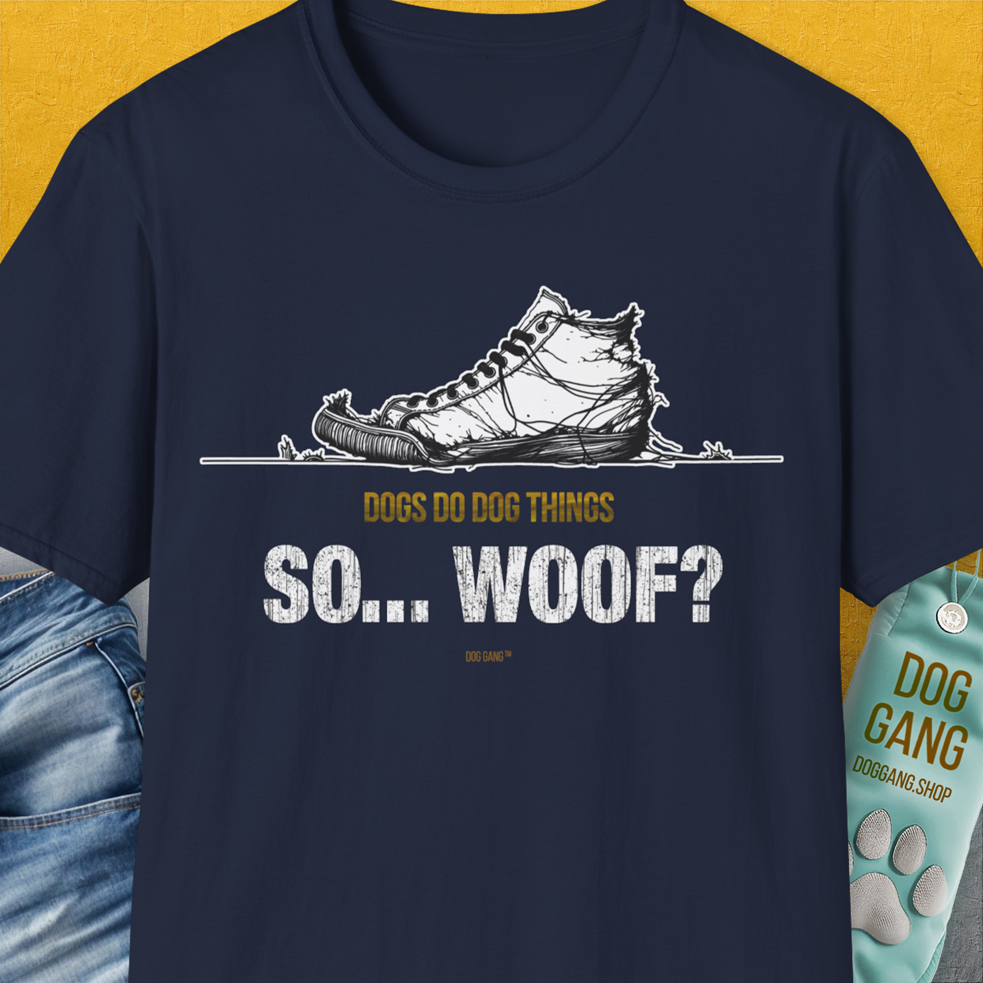So... Woof? Volume 4, Unisex T-Shirt-Navy, Design by Dog Gang