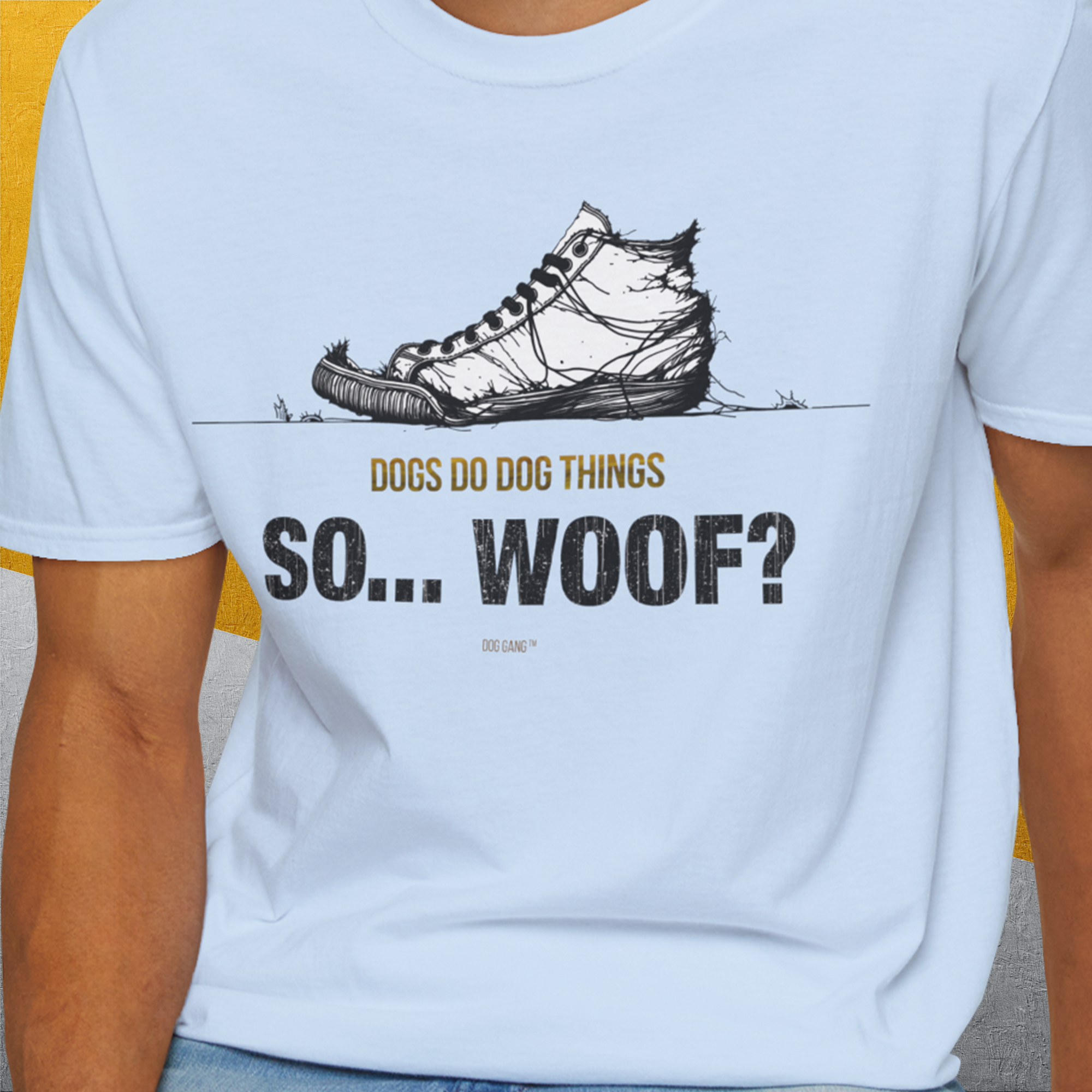 So... Woof? Volume 4, Unisex T-Shirt-. For dog lovers and dog owners. Design by Dog Gang