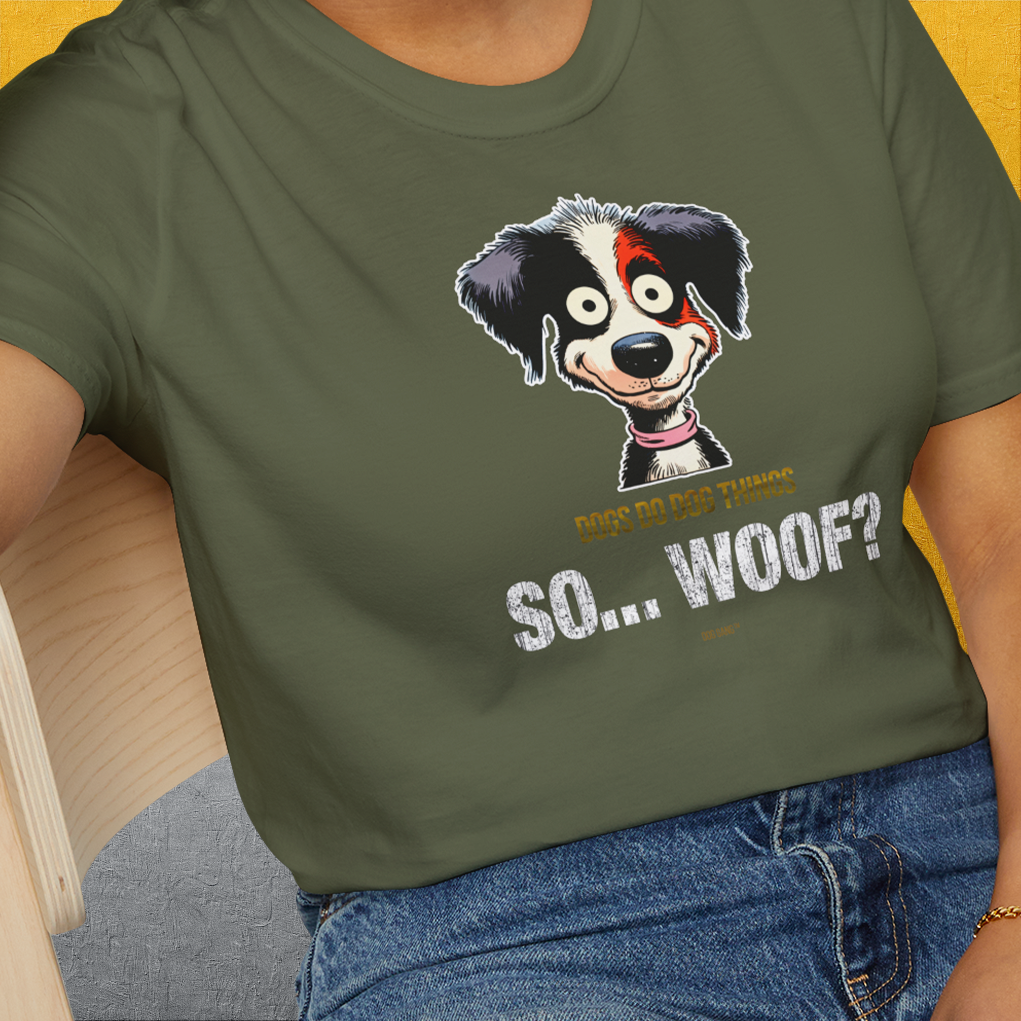So... Woof? Volume 5, Unisex T-Shirt-, a fun and stylish design for dog lovers from Dog Gang