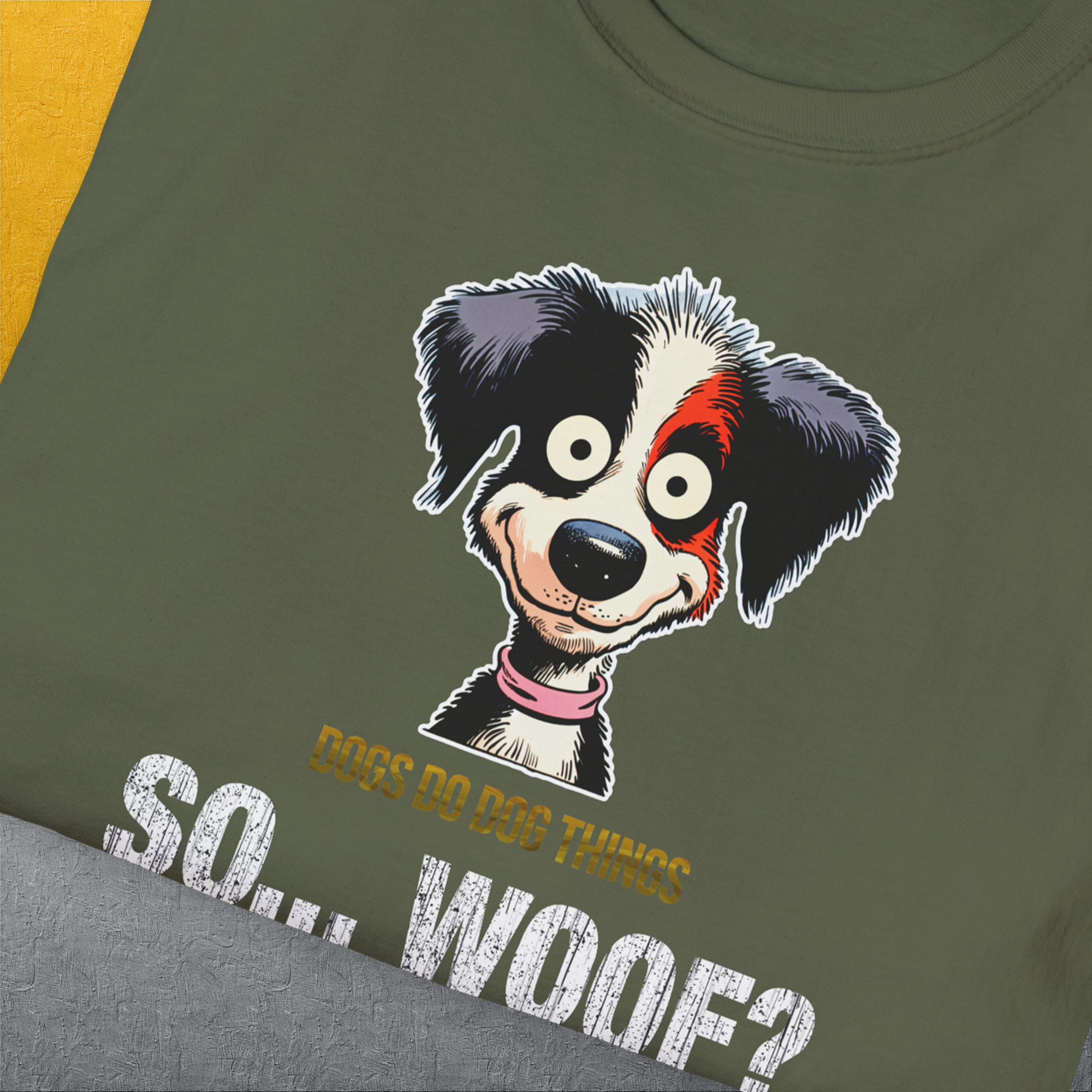 So... Woof? Volume 5, Unisex T-Shirt-. A dog-themed Design from Dog Gang