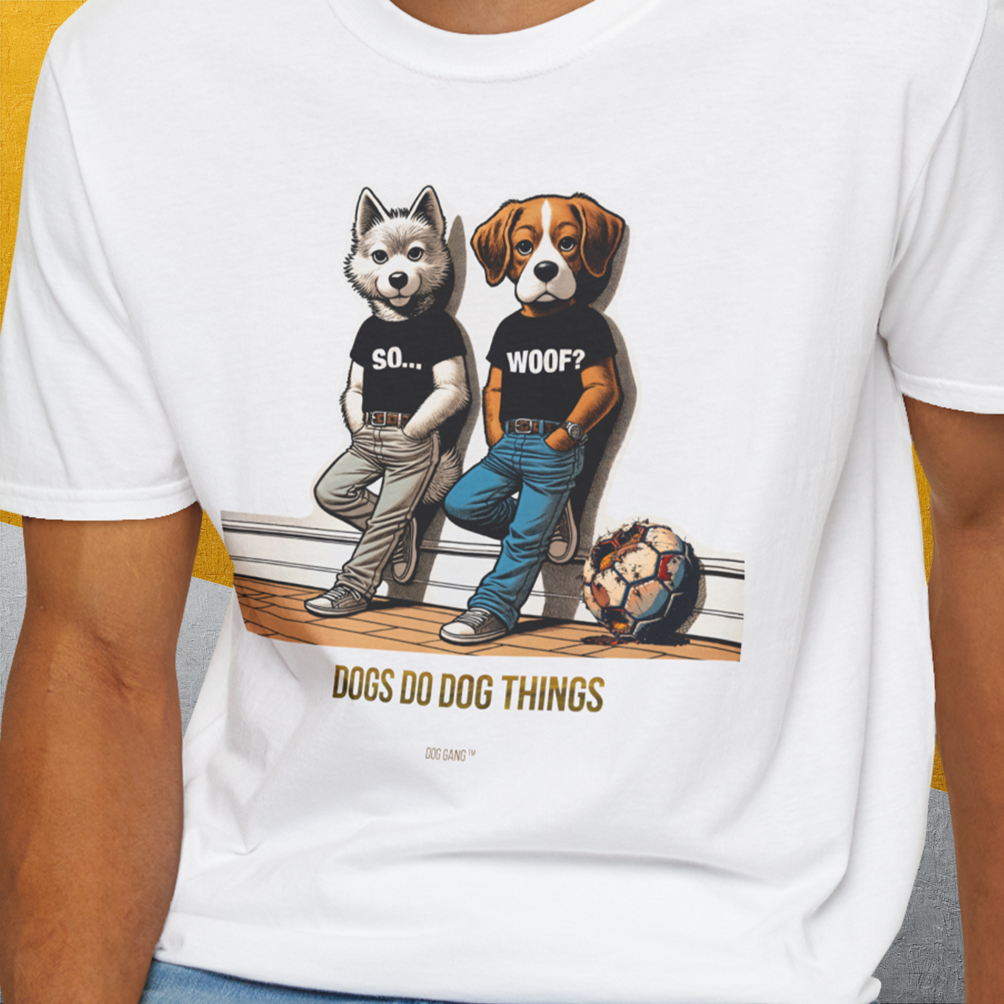 So... Woof? Volume 6, Unisex T-Shirt-. For dog lovers and dog owners. Design by Dog Gang