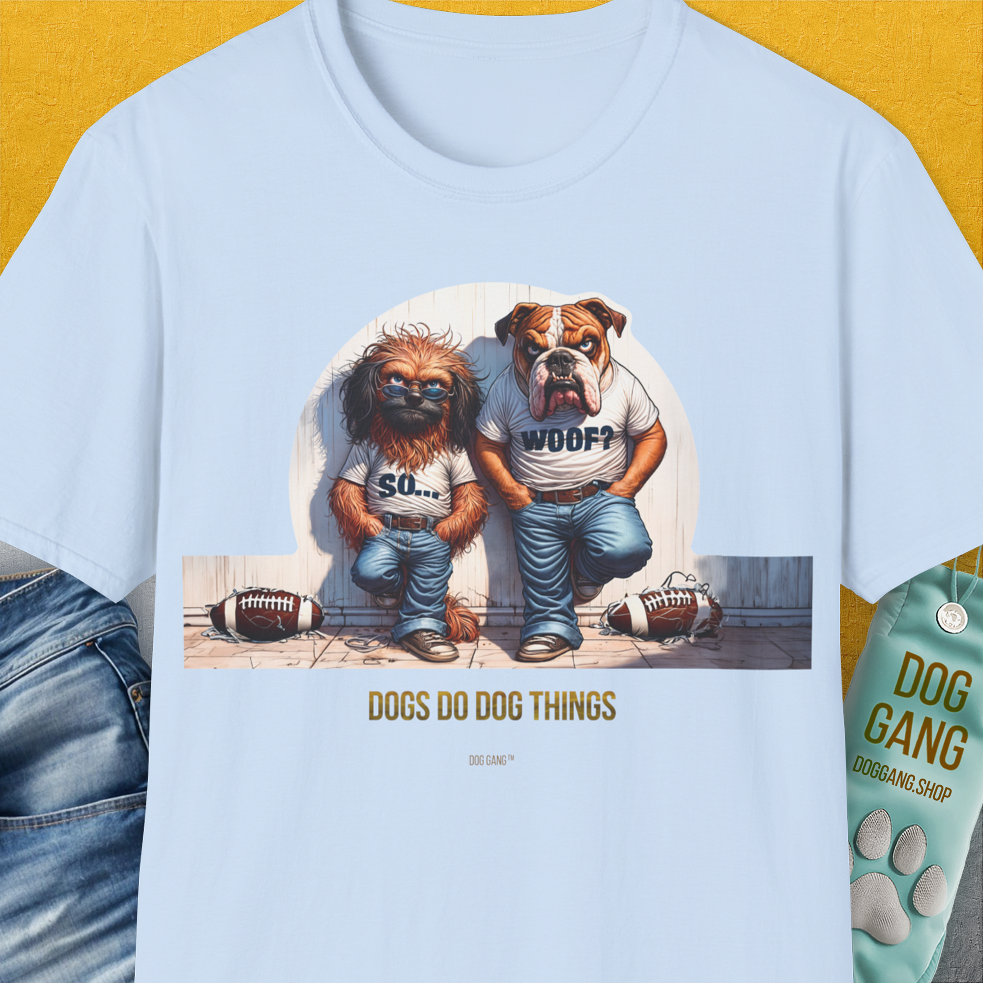 So... Woof? Volume 7, Unisex T-Shirt-Light Blue, Design by Dog Gang