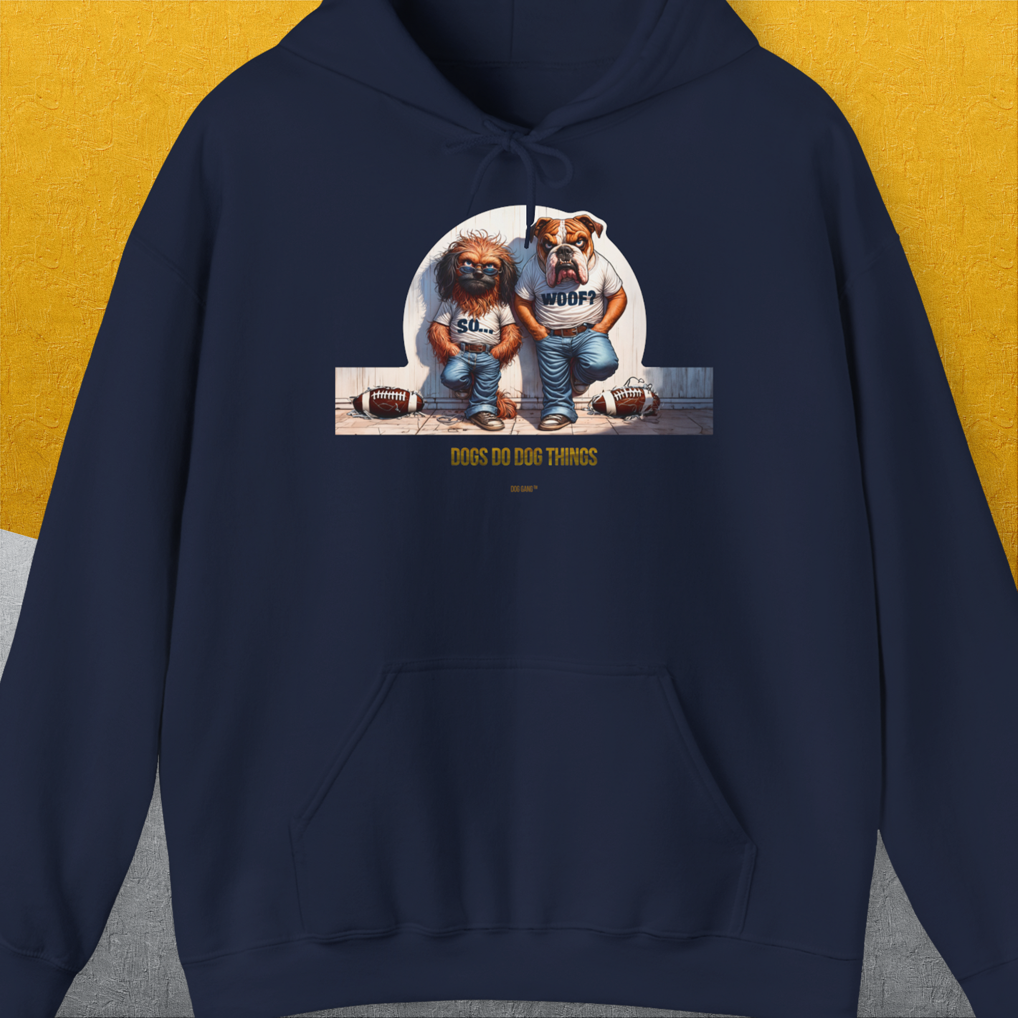 So... Woof? Volume 7, Unisex Hoodie-Navy, Design by Dog Gang