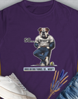 So... Woof? Volume 1, Women's T-Shirt-Purple. A perfect gift for dog lovers and dog owners. Design by Dog Gang