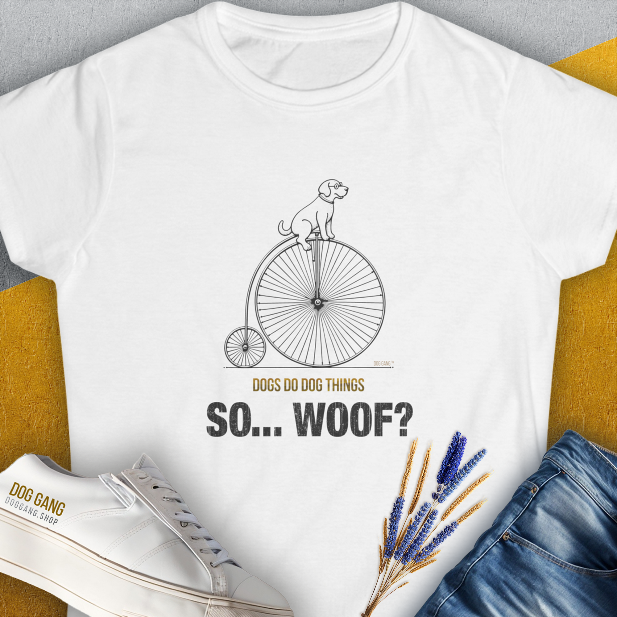 So... Woof? Volume 3, Women&#39;s T-Shirt-White. For dog lovers and dog owners. Design by Dog Gang