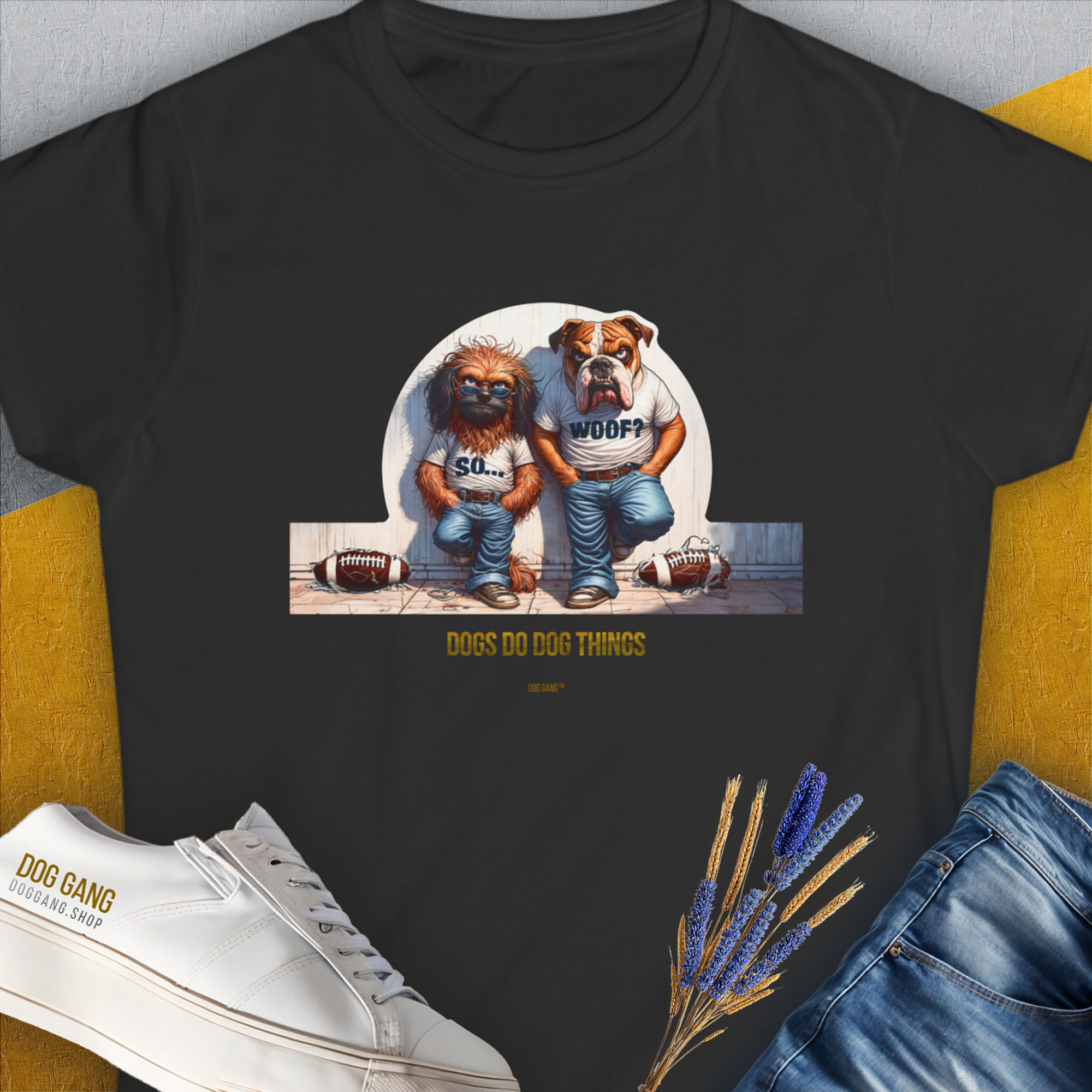 So... Woof? Volume 7, Women&#39;s T-Shirt-Black. A perfect gift for dog lovers and dog owners. Design by Dog Gang