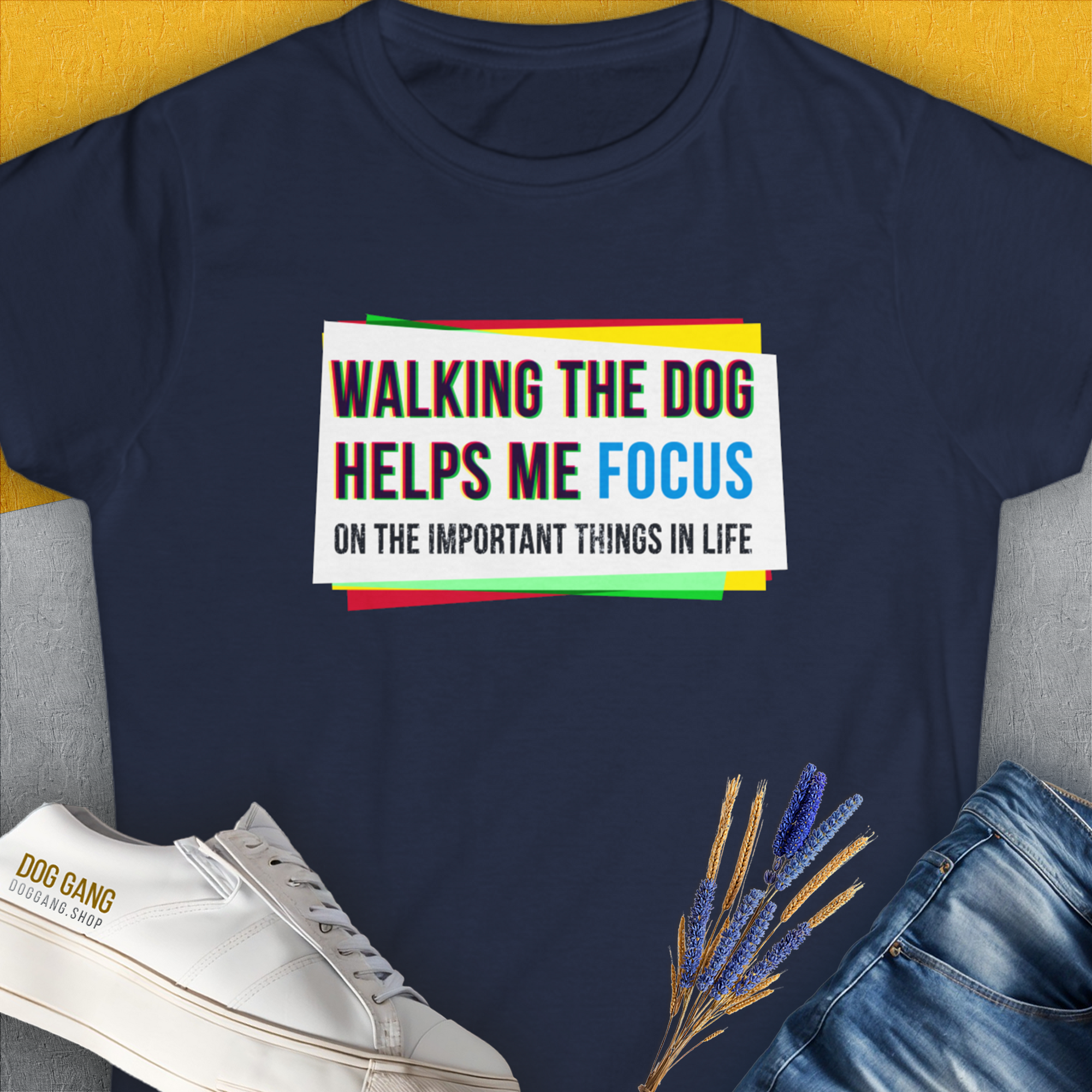 Designed by Dog Gang, this dog-themed tee includes text graphics that say, Walking The Dog Series One, Volume 1, perfect for any dog lover looking for a cute dog design.
