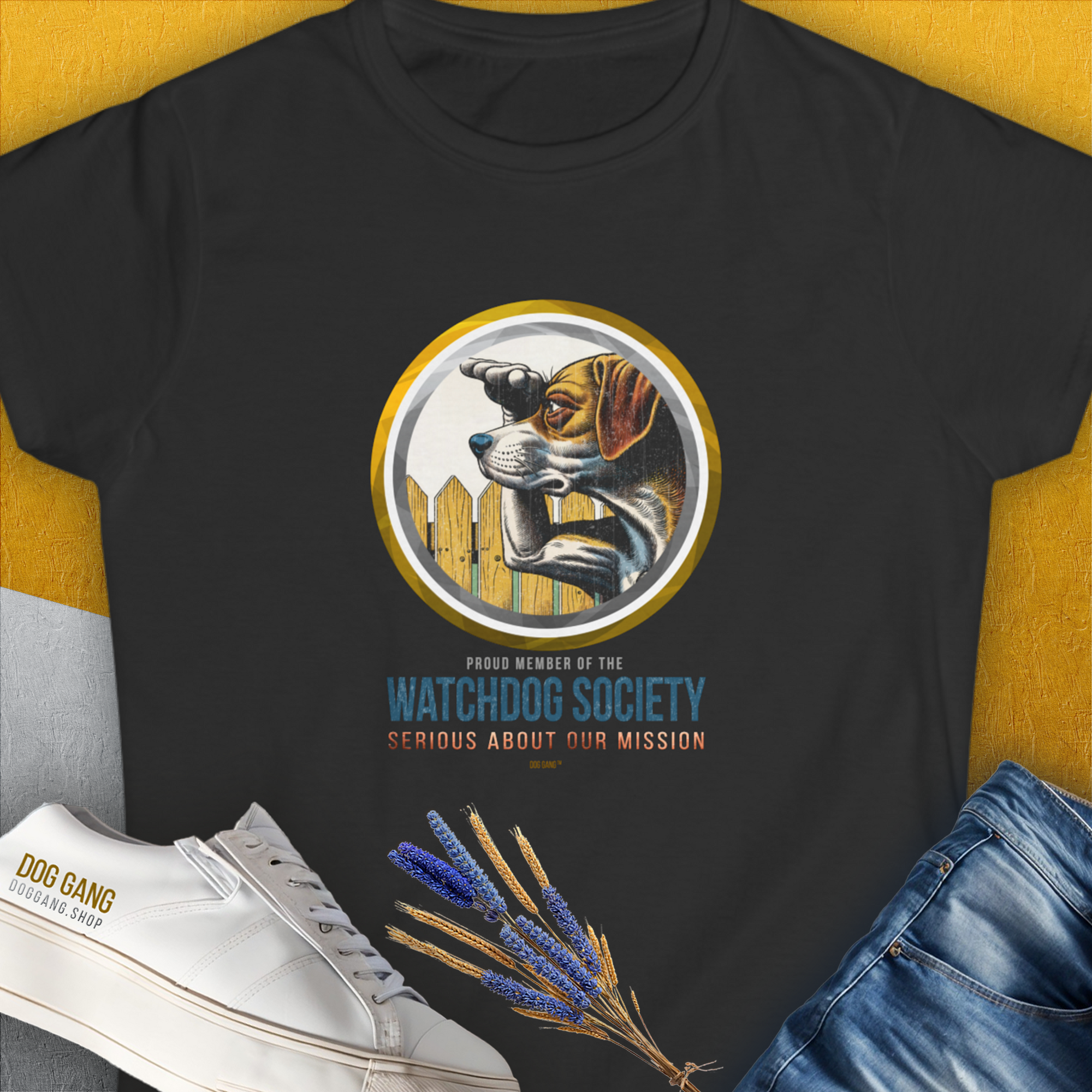 Watchdog Society Series, Volume 2, Women&#39;s T-Shirt-Black. A perfect gift for dog lovers and dog owners. Design by Dog Gang