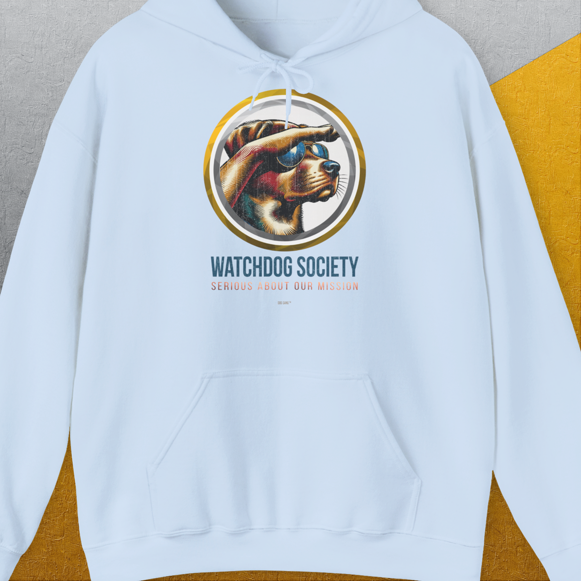 Watchdog Society Series, Volume 1, Unisex Hoodie-Light Blue-Kapuzi mit lustigem Spruch für Hundefreunde, Design by Dog Gang
