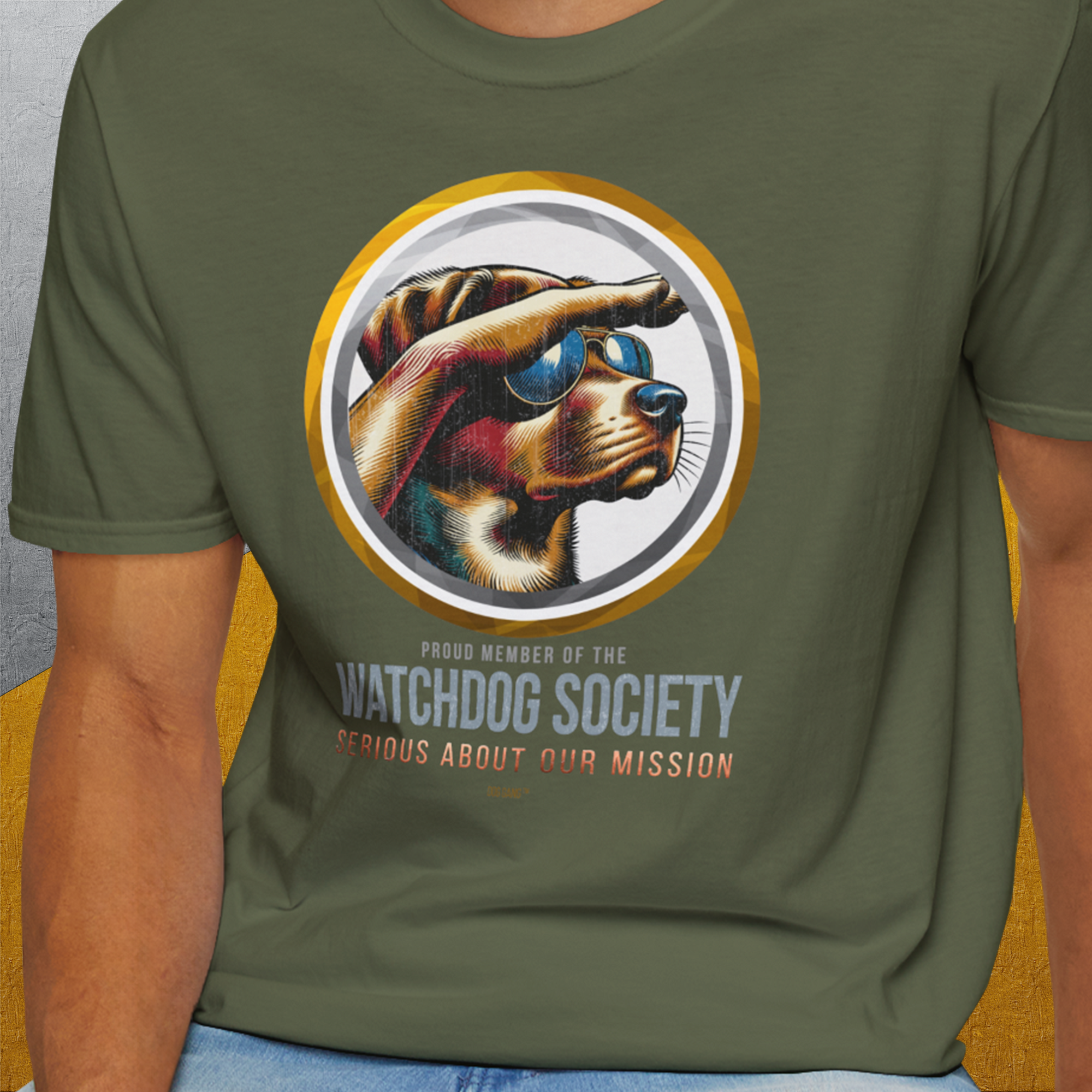 (Member Of The) Watchdog Society Series, Volume 1, Unisex T-Shirt-lustiger Spruch auf bequemen Shirt für Hundeliebhaber, Design by Dog Gang