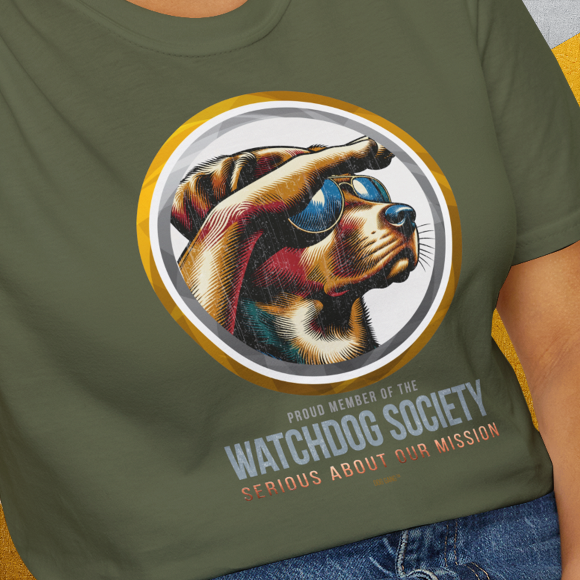 (Member Of The) Watchdog Society Series, Volume 1, Unisex T-Shirt-lustiges Shirt für Hundefreunde, lustiger Spruch mit Hund, Design by Dog Gang