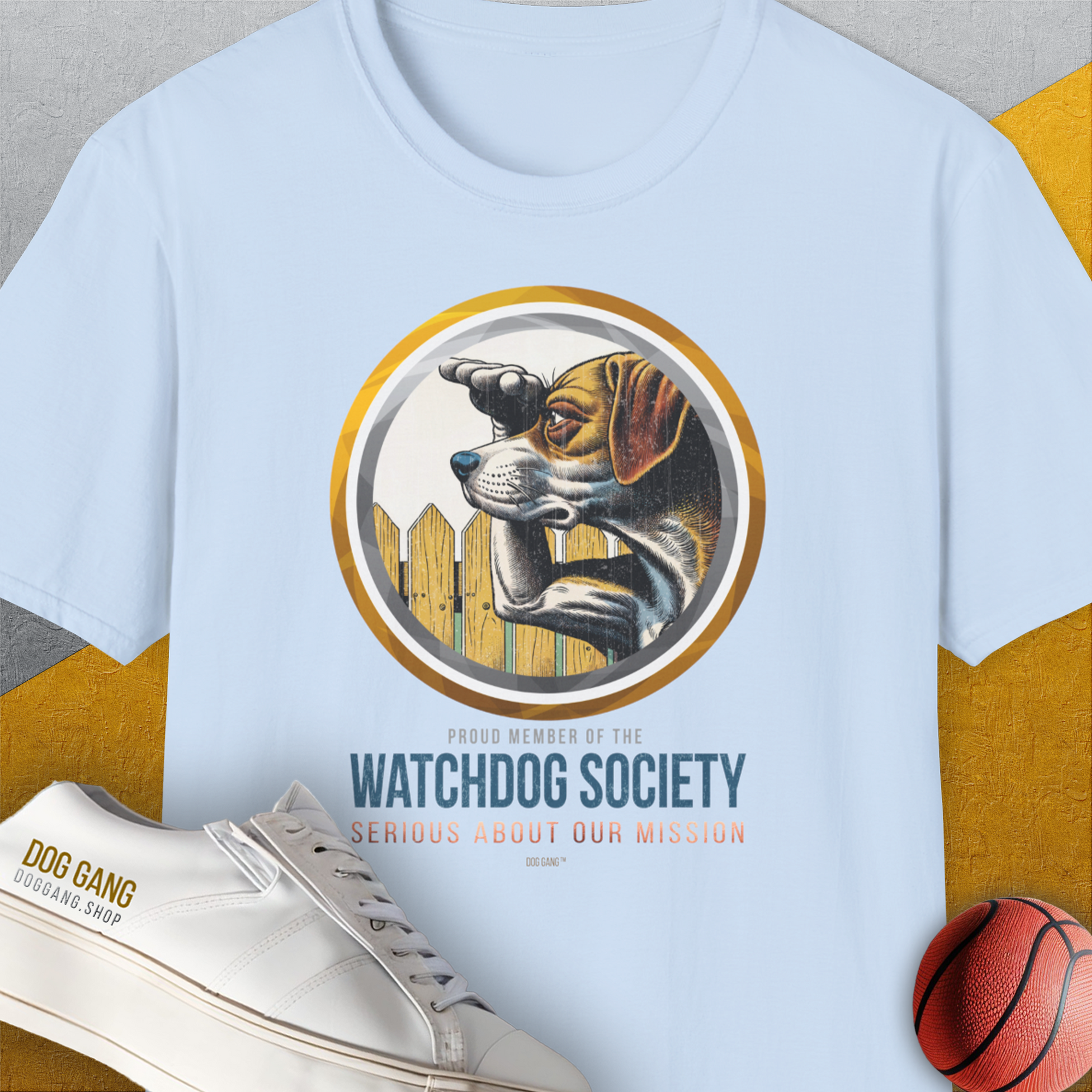 (Member Of The) Watchdog Society Series, Volume 2, Unisex T-Shirt, lustiger Spruch mit Hund. Für humorvolle Hundefreunde. Design by Dog Gang