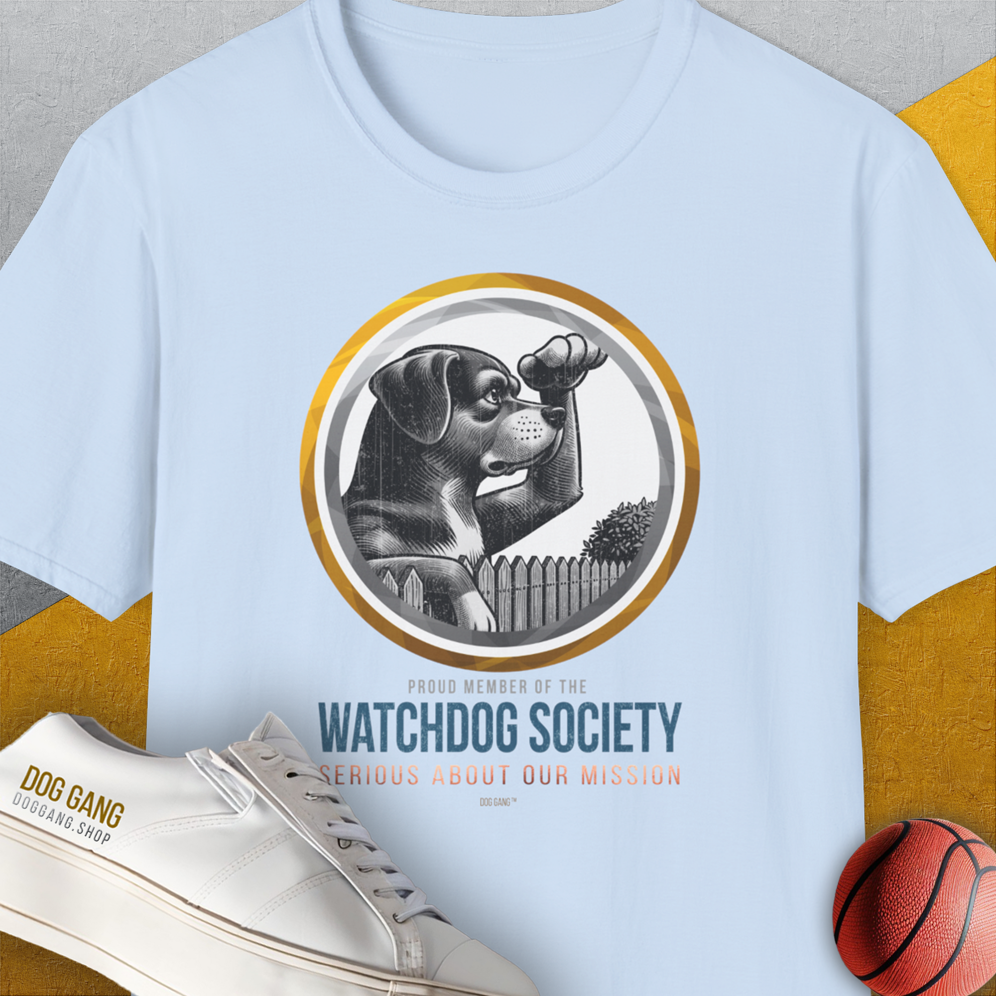 (Member Of The) Watchdog Society Series, Volume 3, Unisex T-Shirt, lustiger Spruch mit Hund. Für humorvolle Hundefreunde. Design by Dog Gang